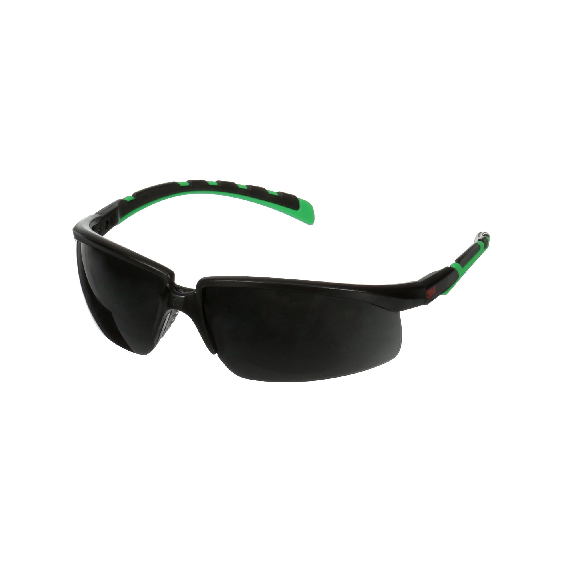 3M™ Solus™ 2000, Gafas de seguridad, montura negro/verde, antirrayaduras+ (K), lente gris IR 5.0, S2050ASP-BLK, 20/caja