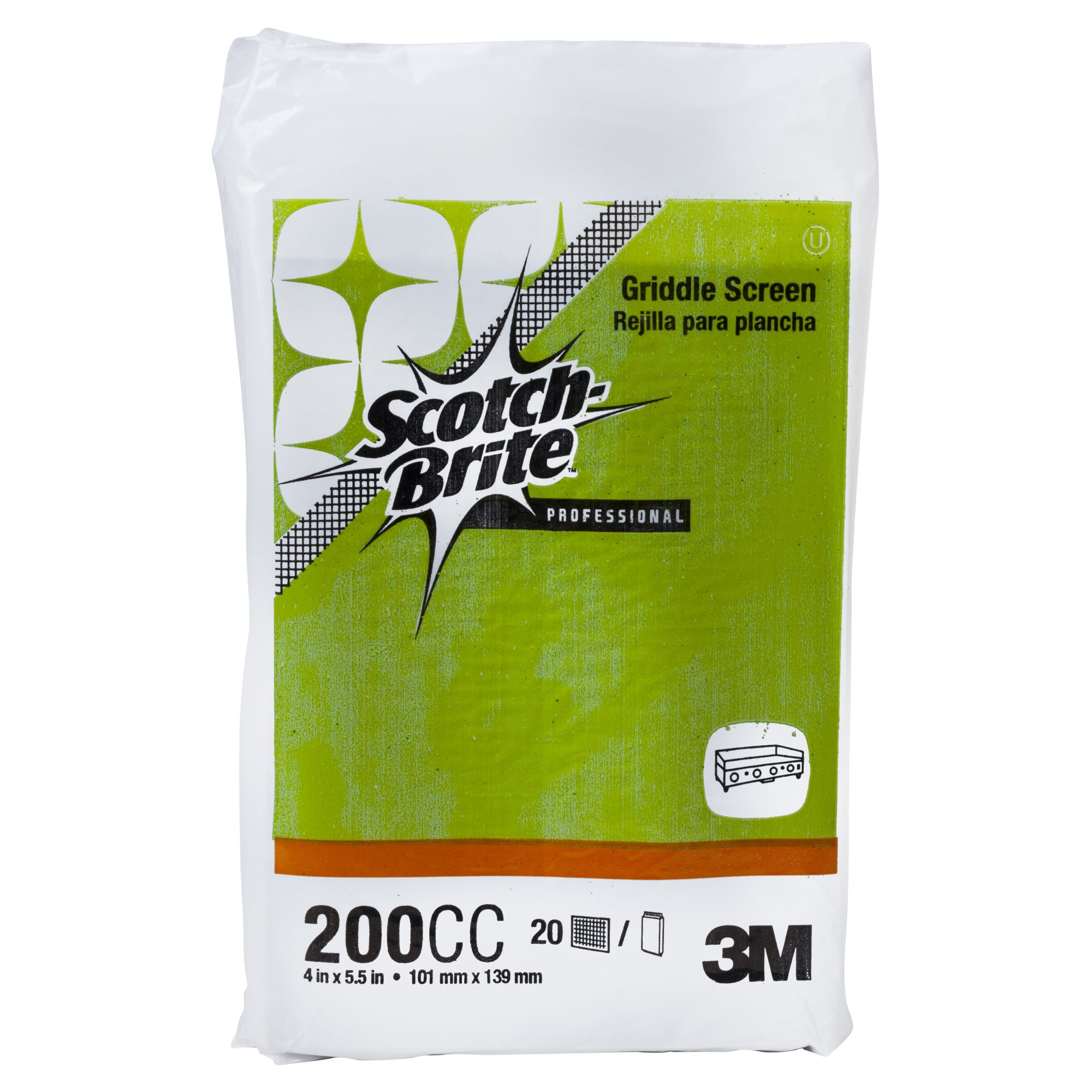Scotch-Brite™ Rejilla limpiaplanchas 200CC, 101 mm x 139 mm, 20/Pack