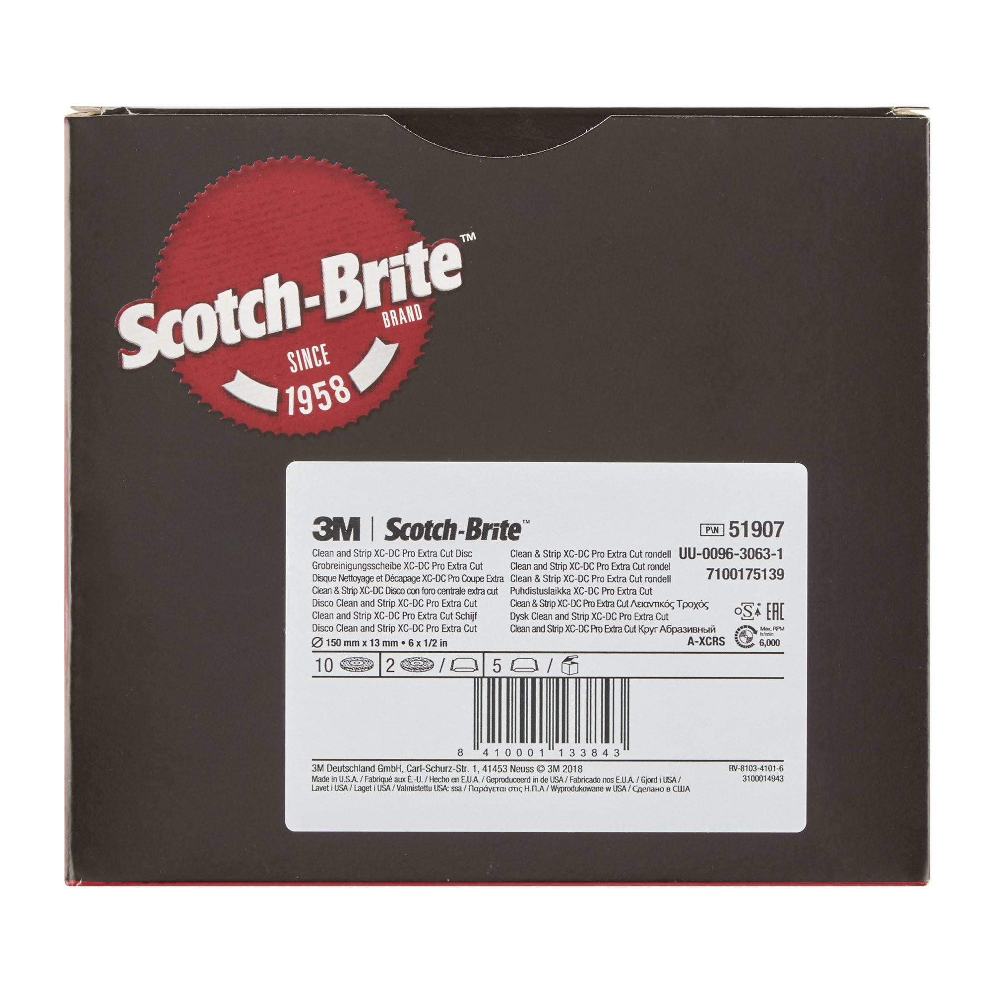 3M™ Scotch-Brite™ Clean and Strip XT Pro Extra Cut, Disco XC-DC, 150 mm x 13 mm, A XCRS