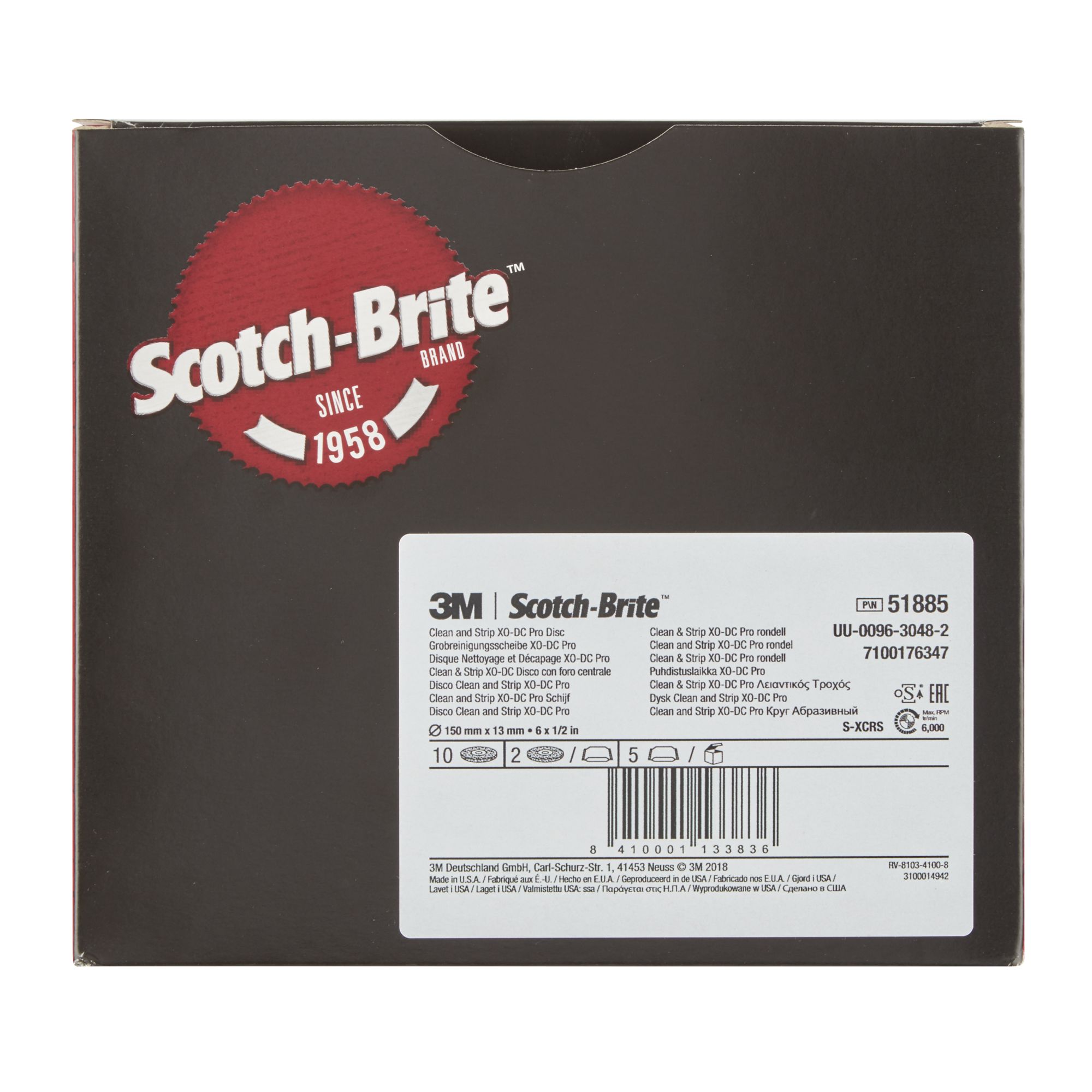 3M™ Scotch-Brite™ Clean and Strip XT Pro, Disco XO-DC, 150 mm x 13 mm, S XCRS