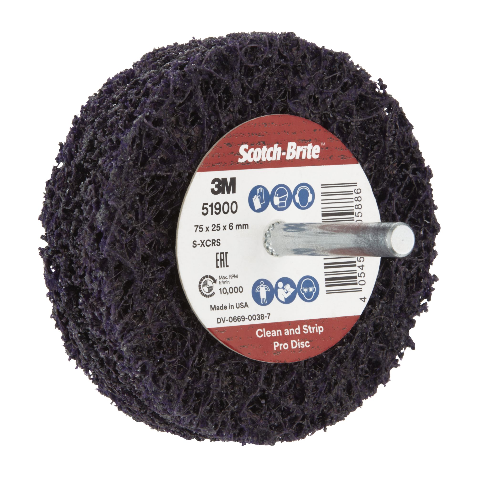 3M™ Scotch-Brite™ Clean and Strip XT Pro, Disco XA-ZS, 75 mm x 25 mm x 6mm, S XCRS