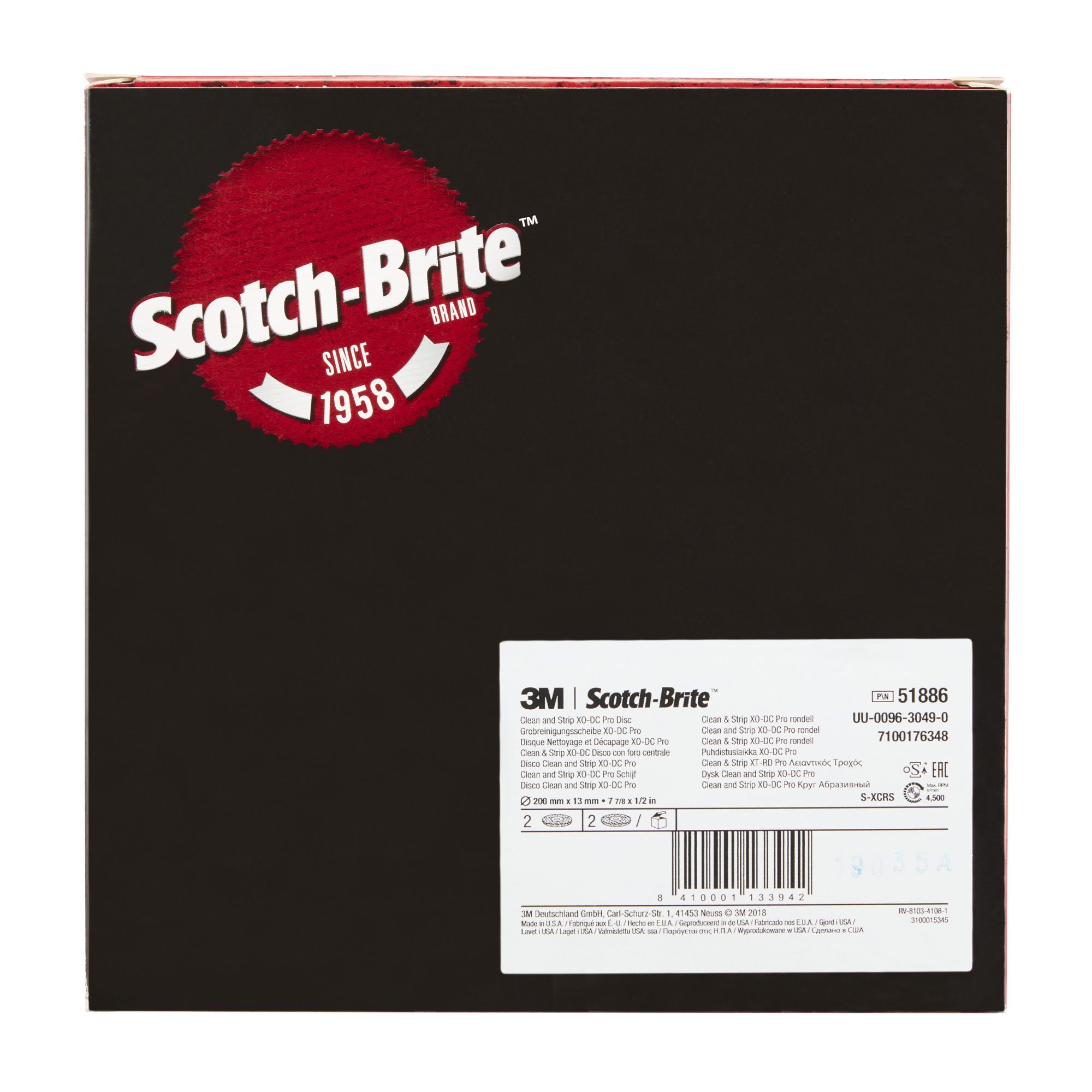 3M™ Scotch-Brite™ Clean and Strip XT Pro, Disco XO-DC, 200 mm x 13 mm, S XCRS