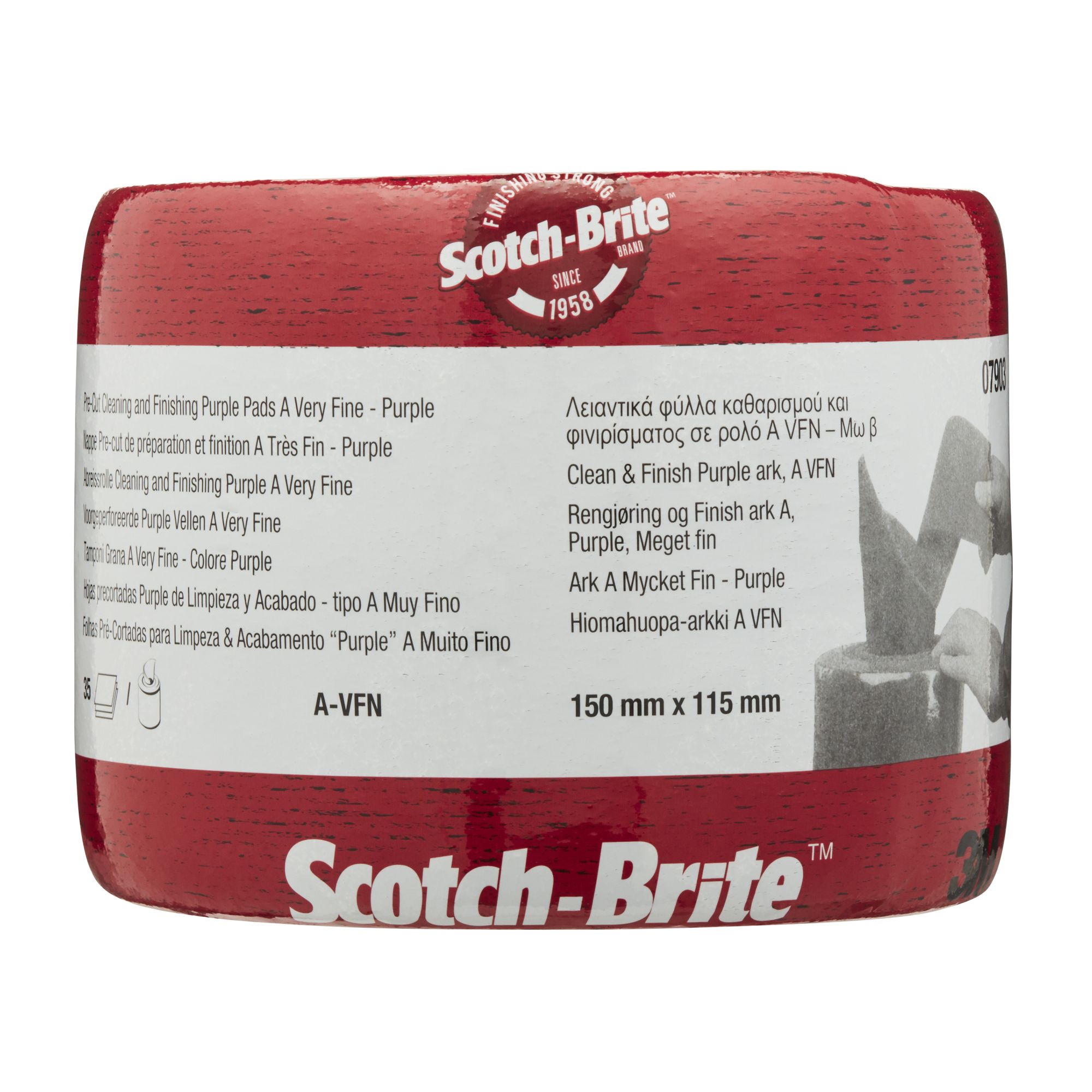3M™ Scotch-Brite™ Pliego precortado en Rollo Clean & Finish CF-RL, 150 mm x 115 m, A Muy Fino