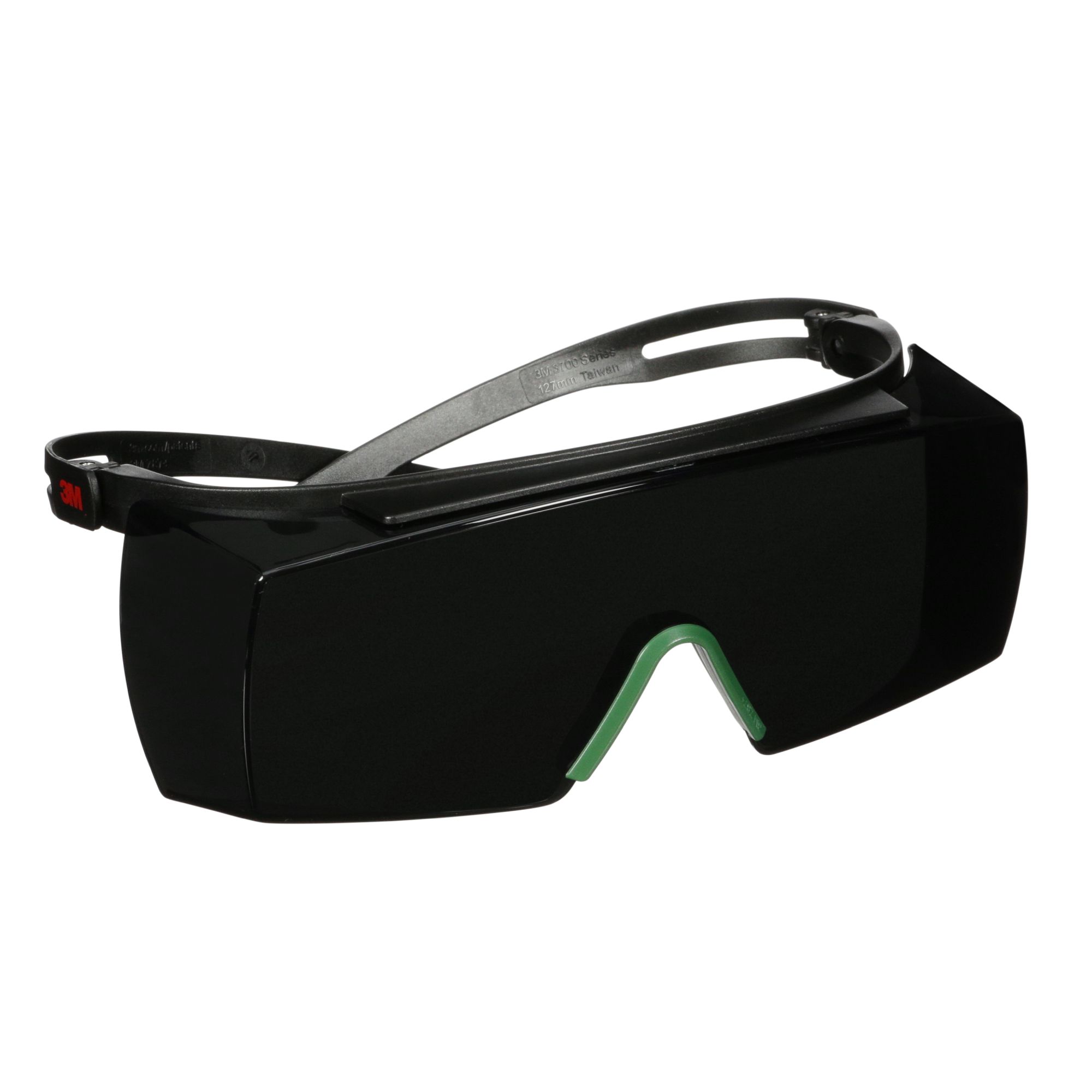 3M™ SecureFit™ 3700 Cubregafas, patillas negras, antirrayaduras, lente gris IR 5.0, SF3750AS-BLK, 20/caja