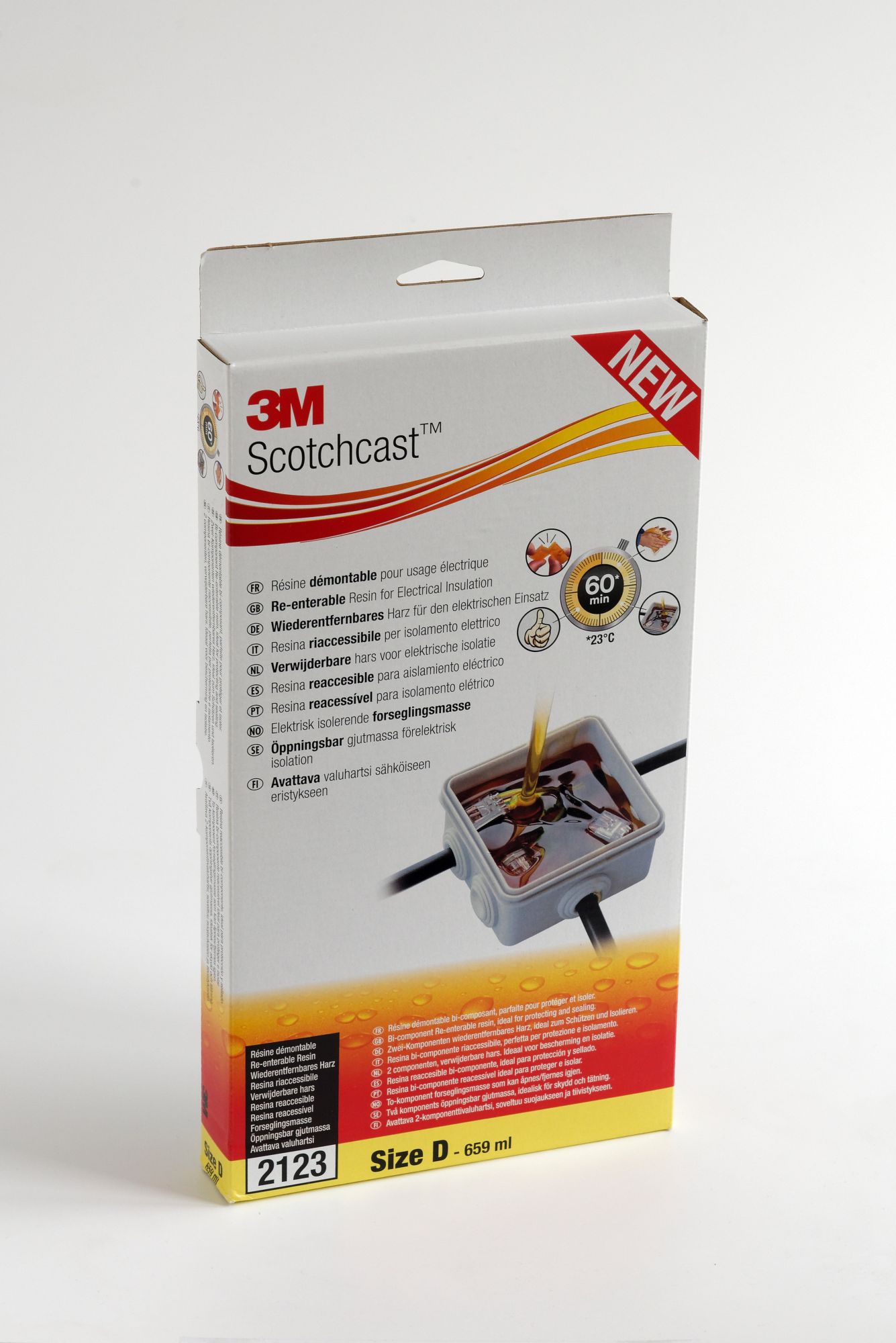 3M™ Scotchcast™ Bolsa de Resina para Aislamiento Eléctrico Reaccesible SC 2123 tamaño D, 659 ml, 10 KIT/CAJA