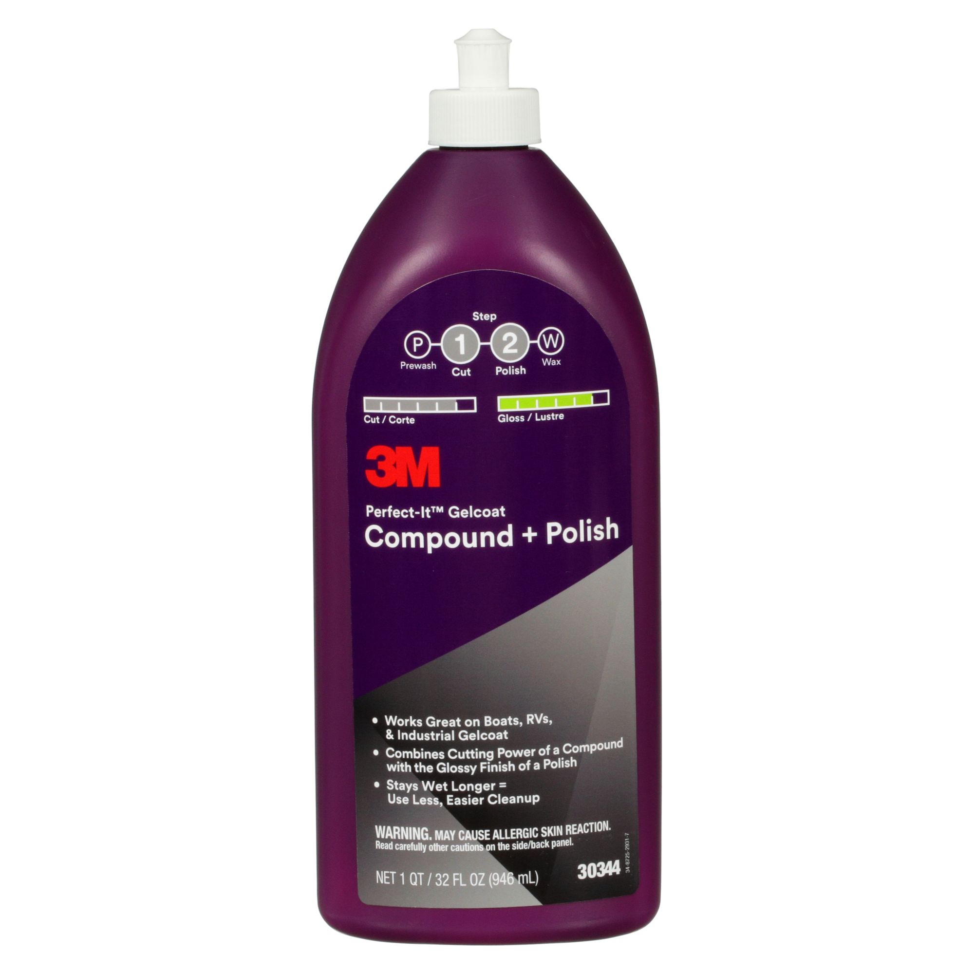 3M™ Perfect-It™ Gel Coat compuesto de abrillantado + pulido, 946 ml, 30344E