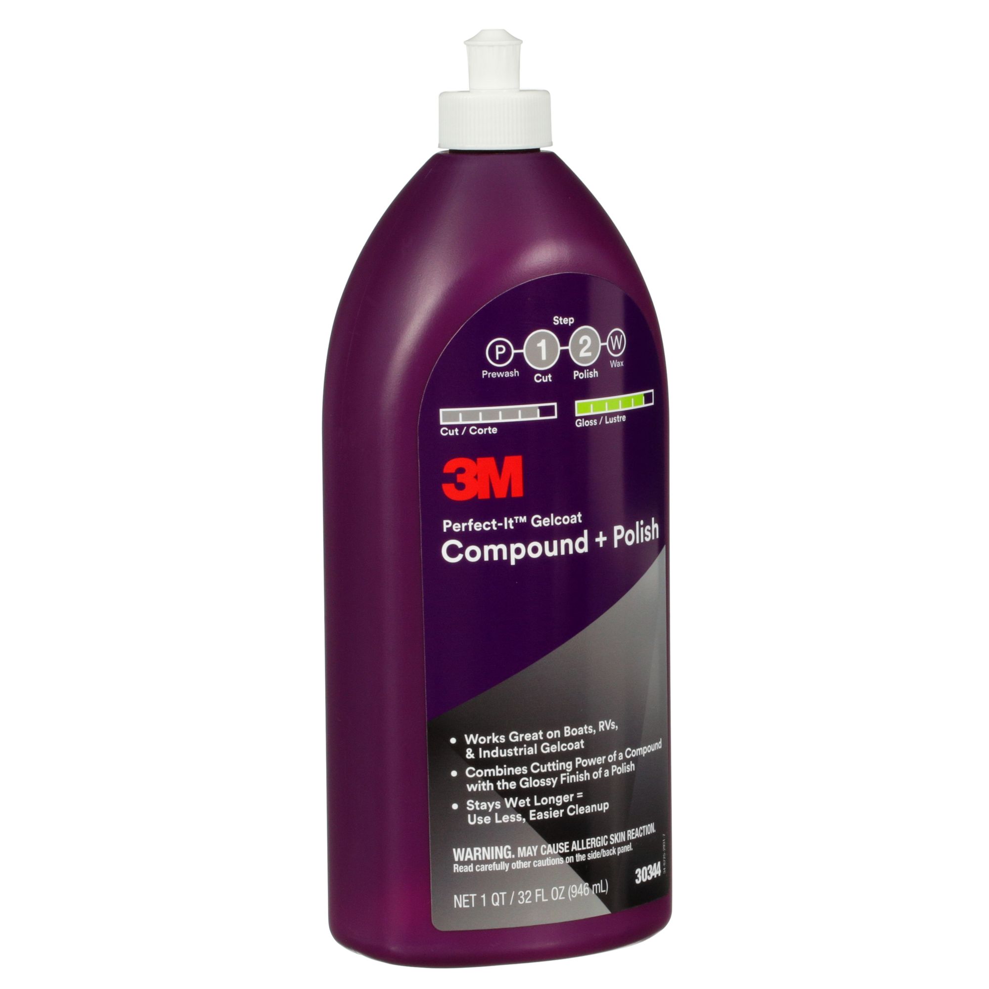 3M™ Perfect-It™ Gel Coat compuesto de abrillantado + pulido, 946 ml, 30344E