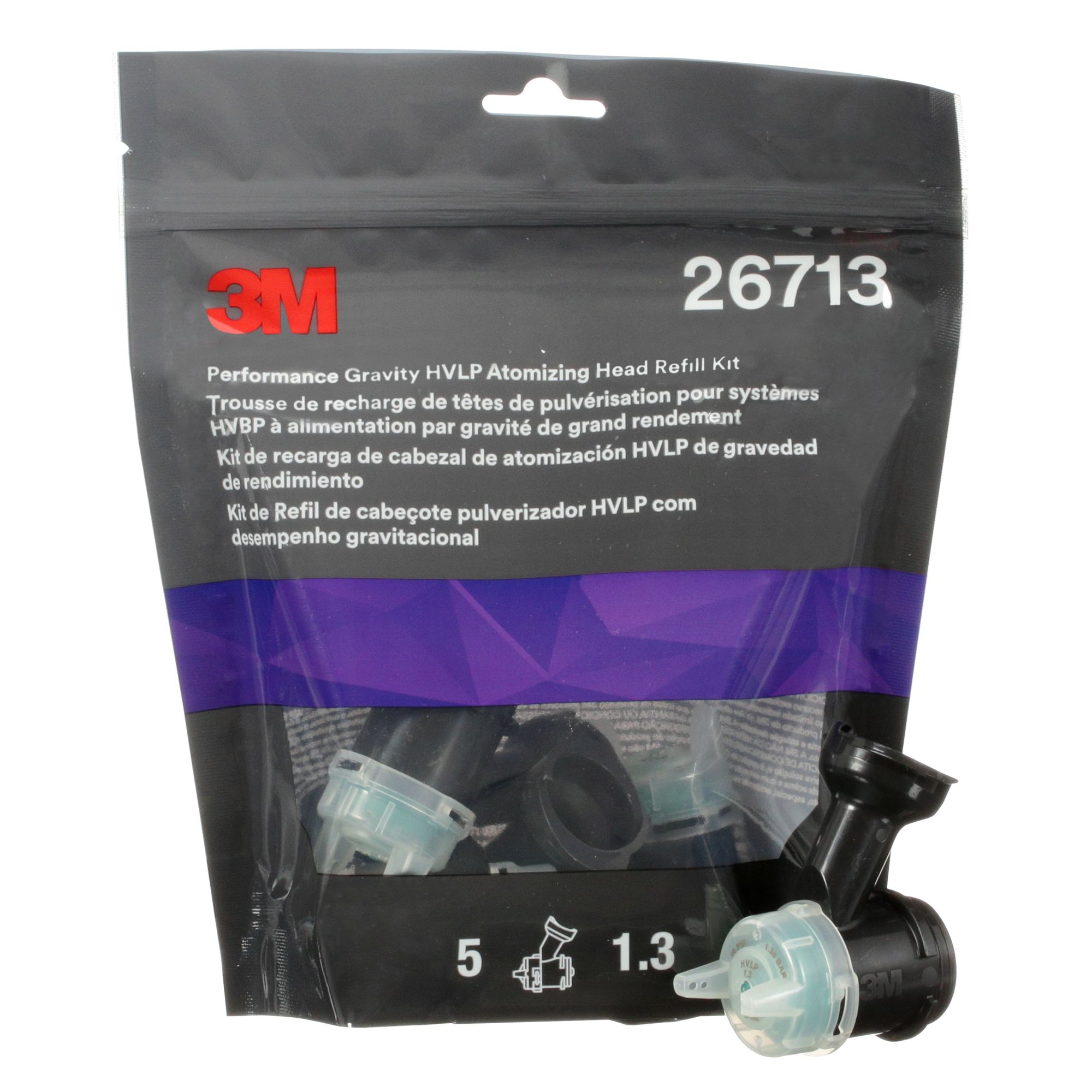 3M™ Kit de recarga de boquillas HVLP de gravedad de alto rendimiento, verde, 2.3, 26713