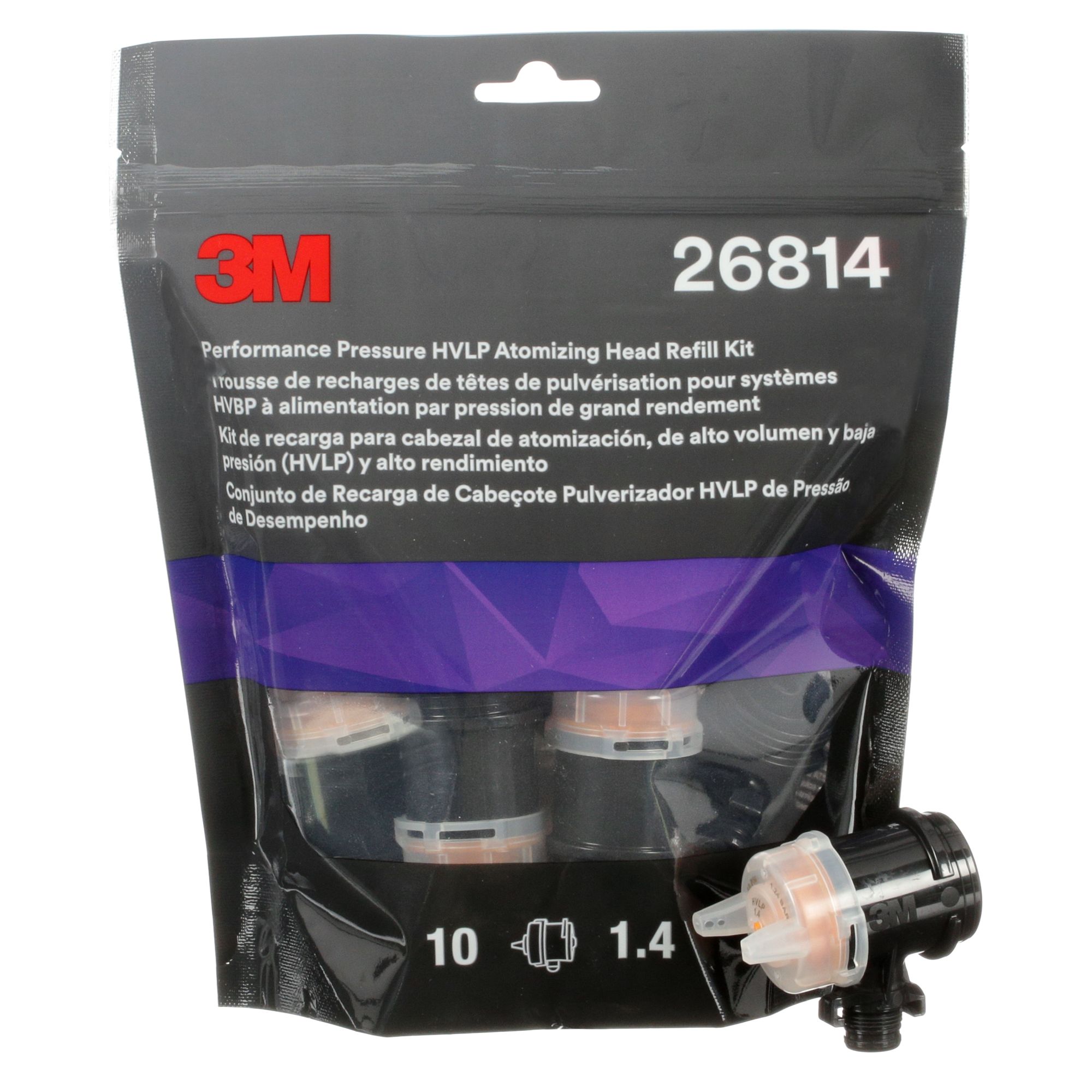 3M™ Kit de recarga de boquillas HVLP de presión de alto rendimiento, naranja, 1.4, 26814