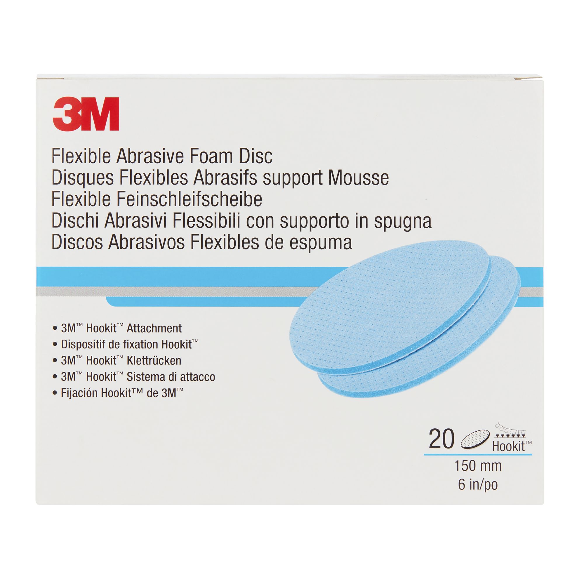 3M™ Hookit™ Disco abrasivo flexible de espuma, 150 mm, P400, 33538
