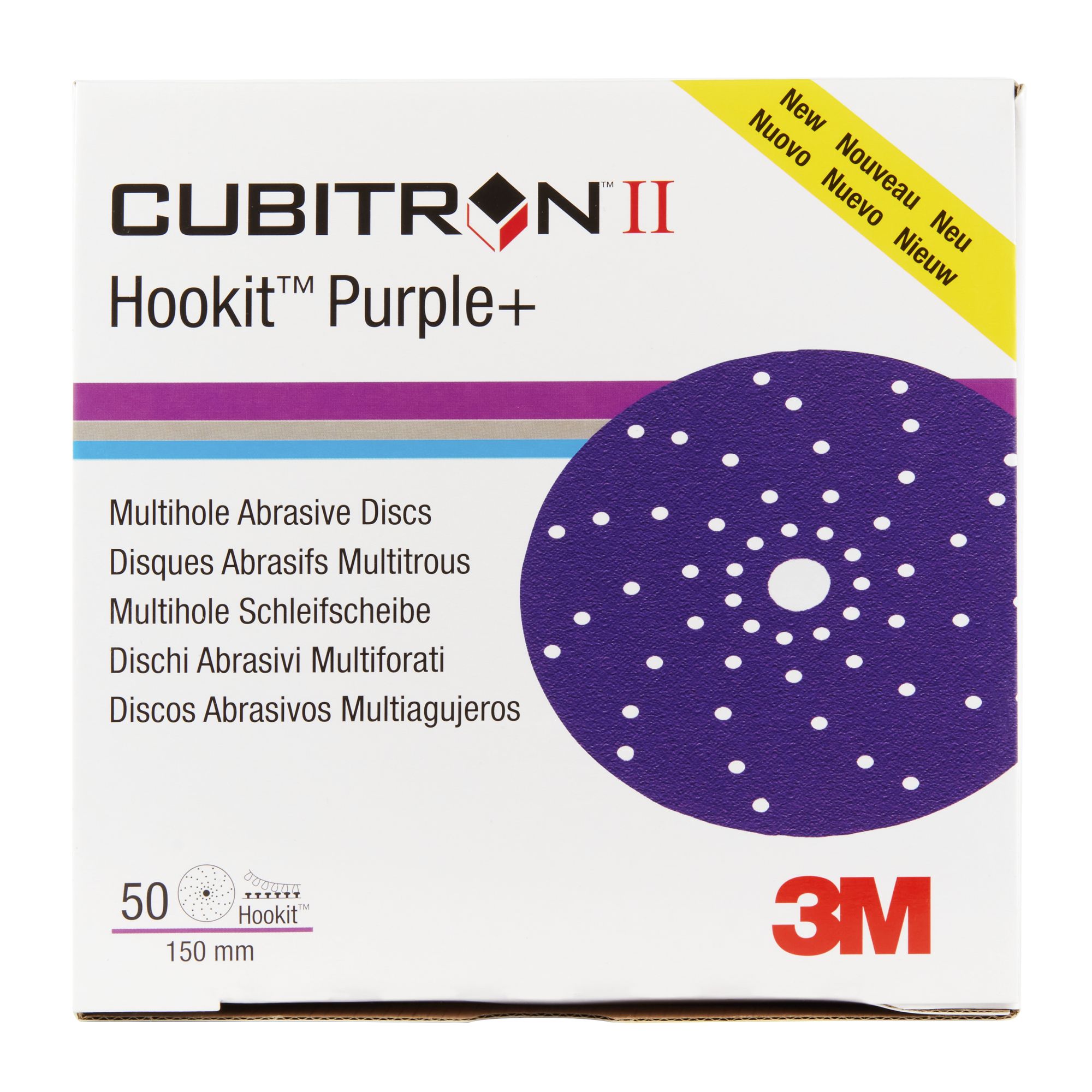 3M™ Cubitron™ II Hookit™ Disco abrasivo 737U, 150 mm, multiagujeros, 400+, 51428