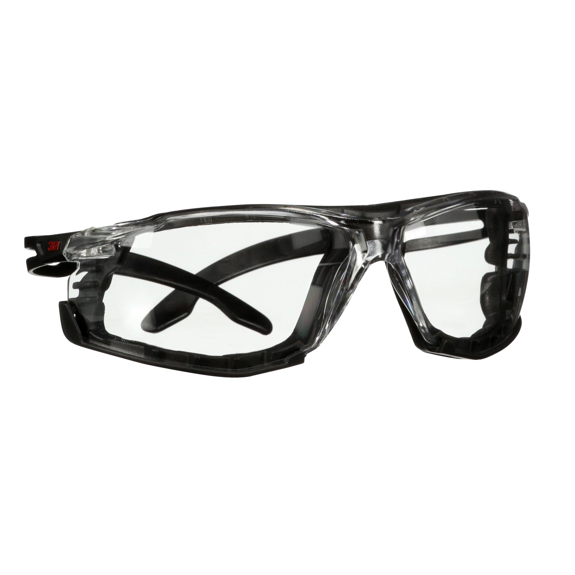 3M™ SecureFit™ 500 Gafas de seguridad, montura negra, espuma, recubrimiento antiempañante/antirrayaduras Scotchgard™ (K y N), lente incolora, SF501SGAF-BLK-FM-EU, 20/caja