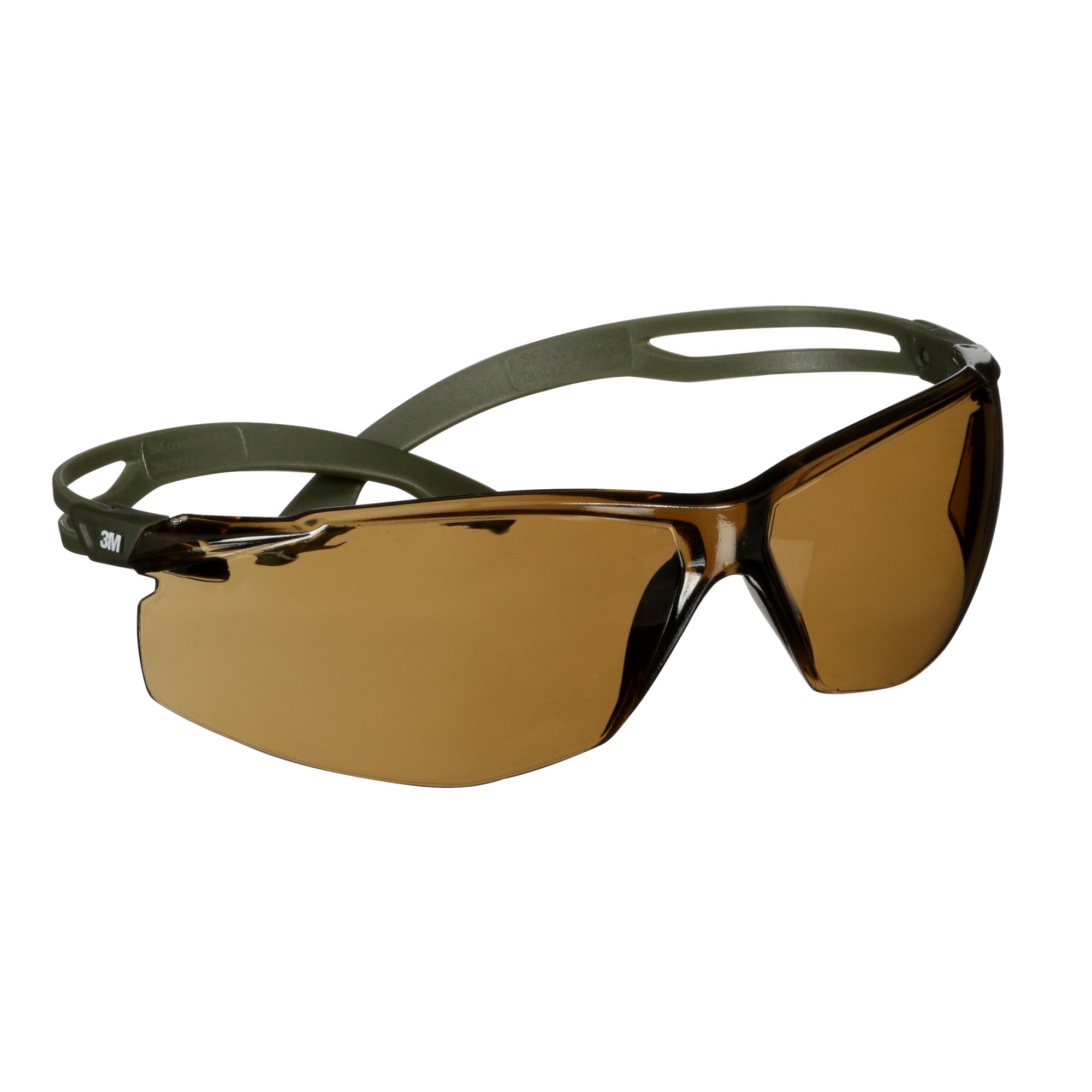 3M™ SecureFit™ 500 Gafas de seguridad, montura verde oscuro, recubrimiento antiempañante/antirrayaduras Scotchgard™ (K y N), lente marrón, SF505SGAF-DGR-EU, 20/caja