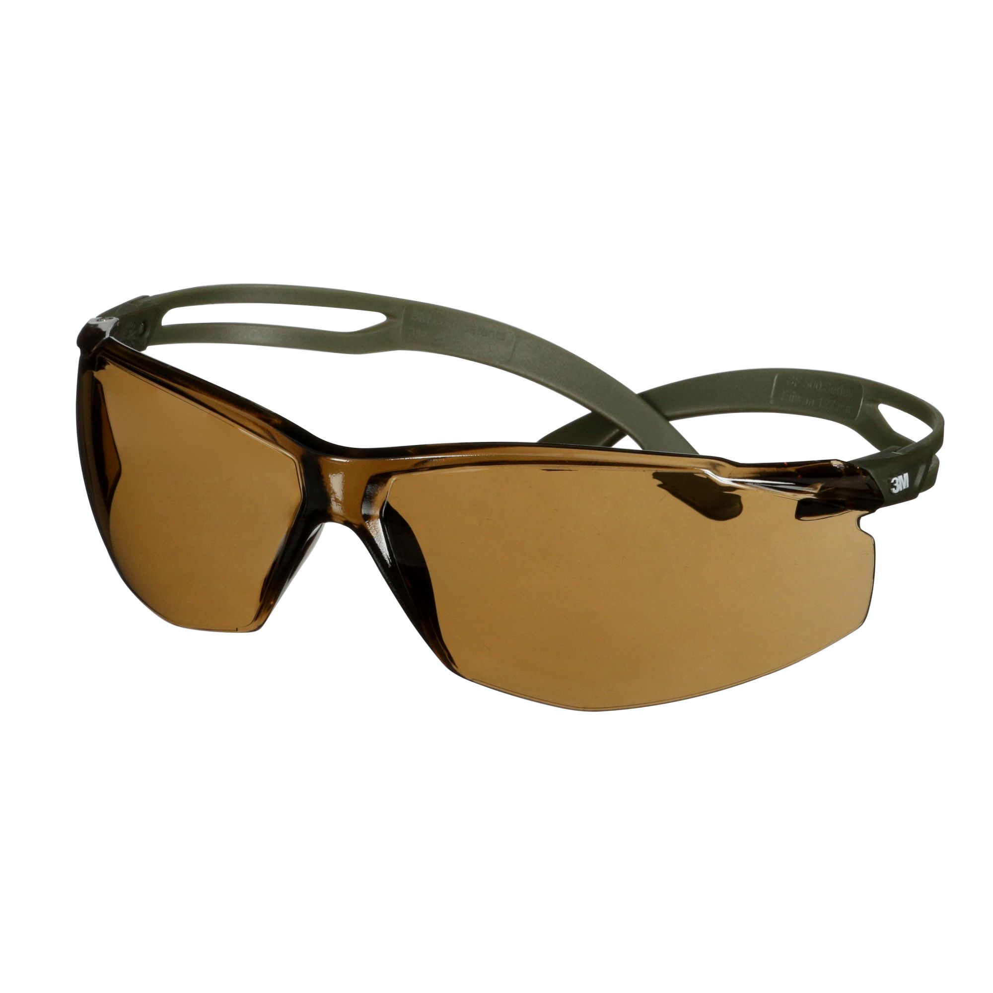 3M™ SecureFit™ 500 Gafas de seguridad, montura verde oscuro, recubrimiento antiempañante/antirrayaduras Scotchgard™ (K y N), lente marrón, SF505SGAF-DGR-EU, 20/caja