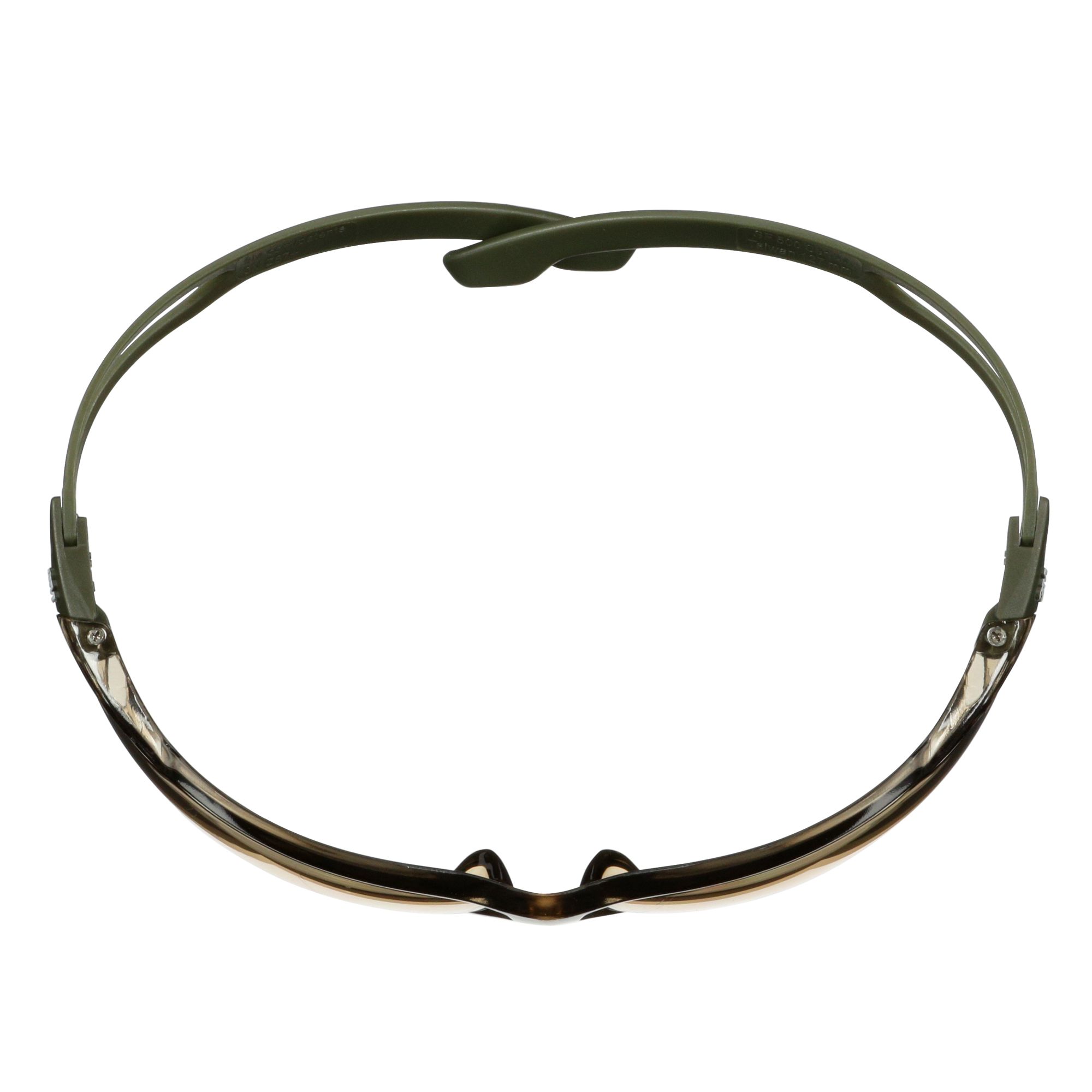 3M™ SecureFit™ 500 Gafas de seguridad, montura verde oscuro, recubrimiento antiempañante/antirrayaduras Scotchgard™ (K y N), lente marrón claro, SF528SGAF-DGR-EU, 20/caja