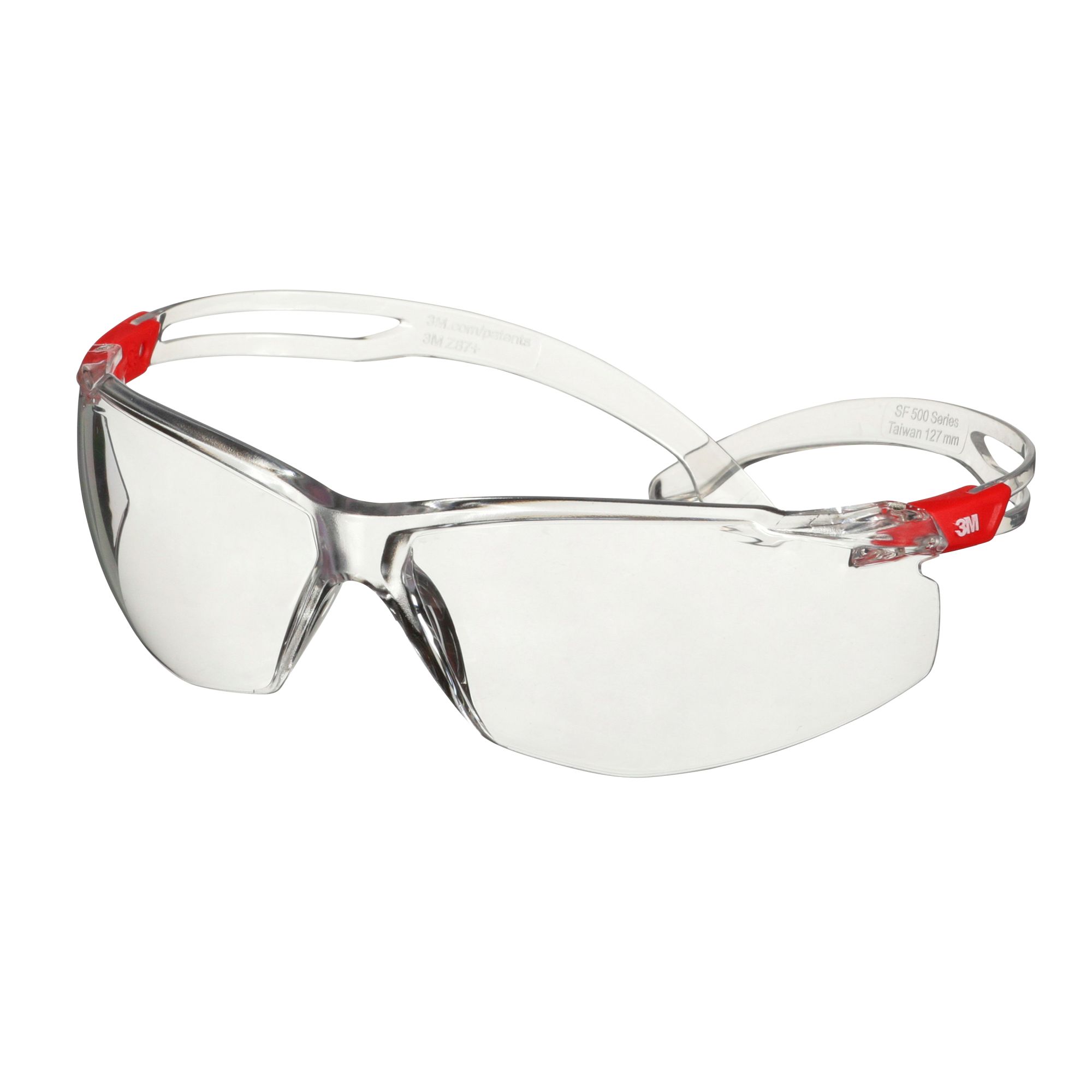 3M™ SecureFit™ 500 Gafas de seguridad, montura incolora y roja, recubrimiento antiempañante/antirrayaduras Scotchgard™ (K y N), lente incolora, SF501SGAF-RED-EU, 20/caja
