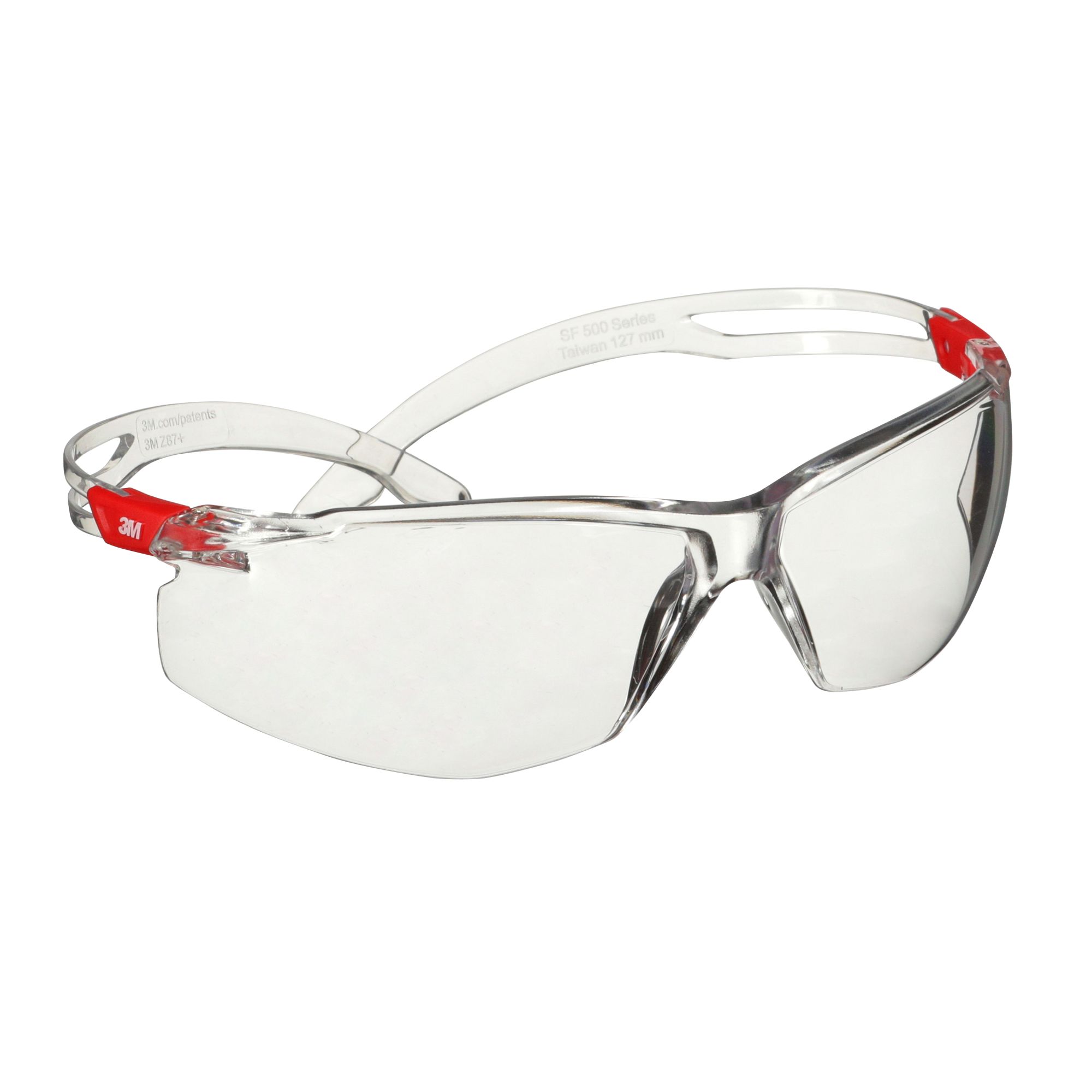 3M™ SecureFit™ 500 Gafas de seguridad, montura incolora y roja, recubrimiento antiempañante/antirrayaduras Scotchgard™ (K y N), lente incolora, SF501SGAF-RED-EU, 20/caja