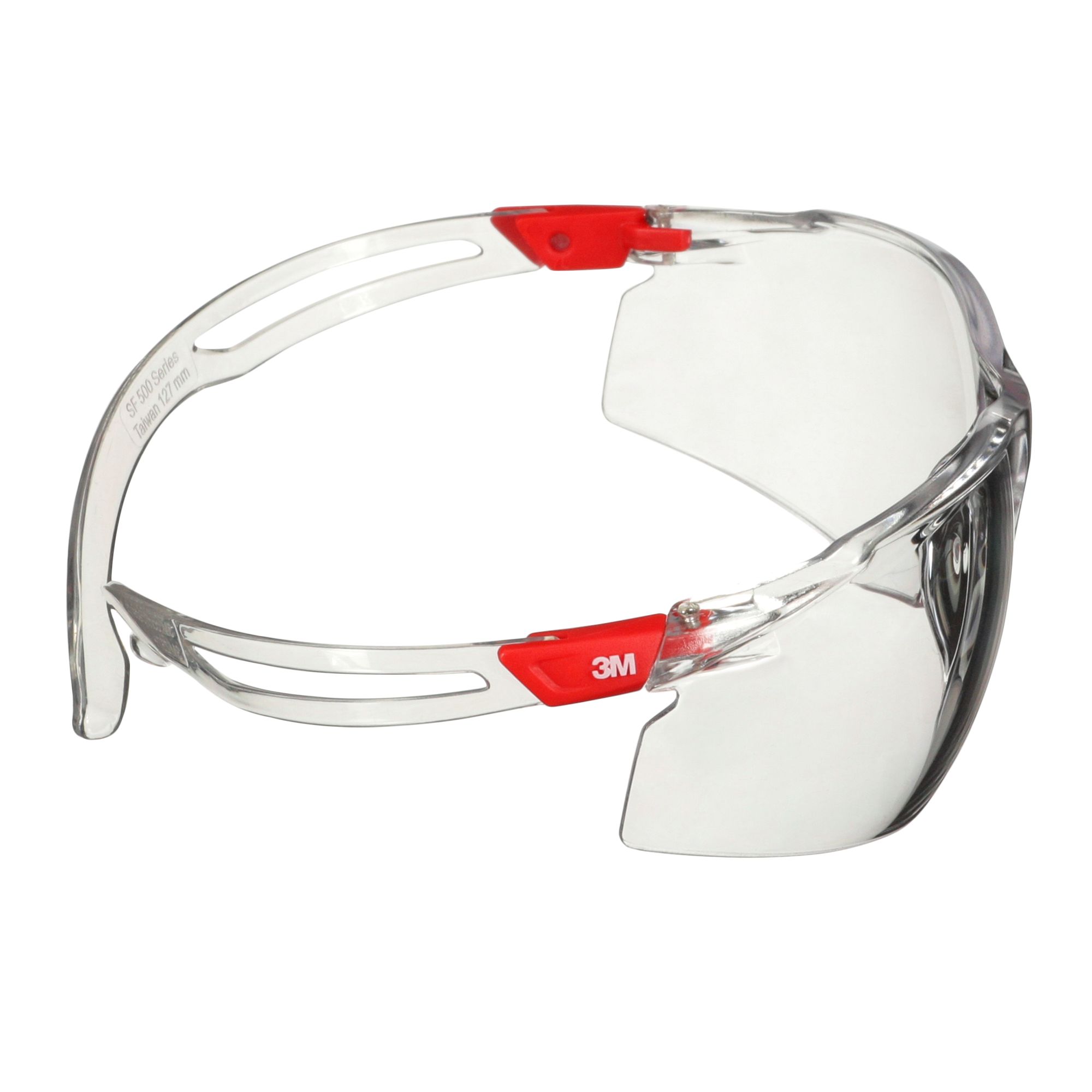 3M™ SecureFit™ 500 Gafas de seguridad, montura incolora y roja, recubrimiento antiempañante/antirrayaduras Scotchgard™ (K y N), lente incolora, SF501SGAF-RED-EU, 20/caja