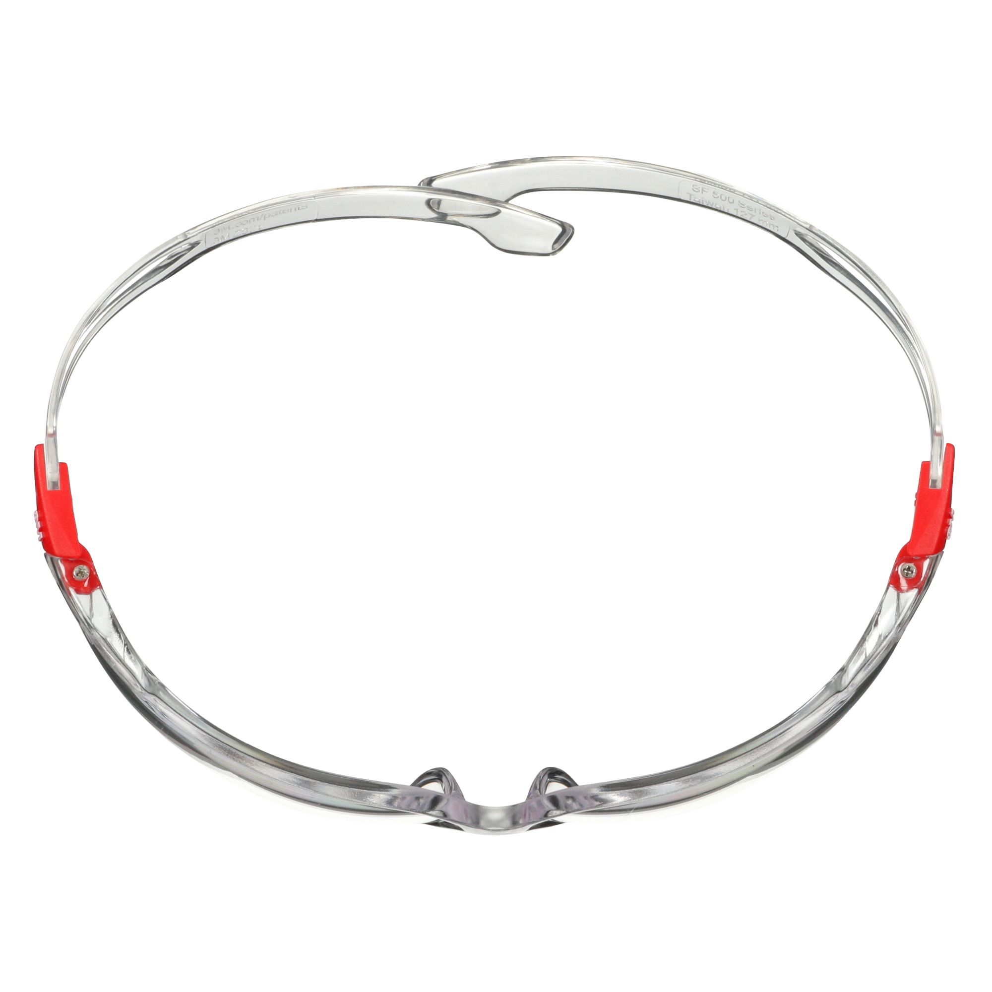 3M™ SecureFit™ 500 Gafas de seguridad, montura incolora y roja, recubrimiento antiempañante/antirrayaduras Scotchgard™ (K y N), lente incolora, SF501SGAF-RED-EU, 20/caja
