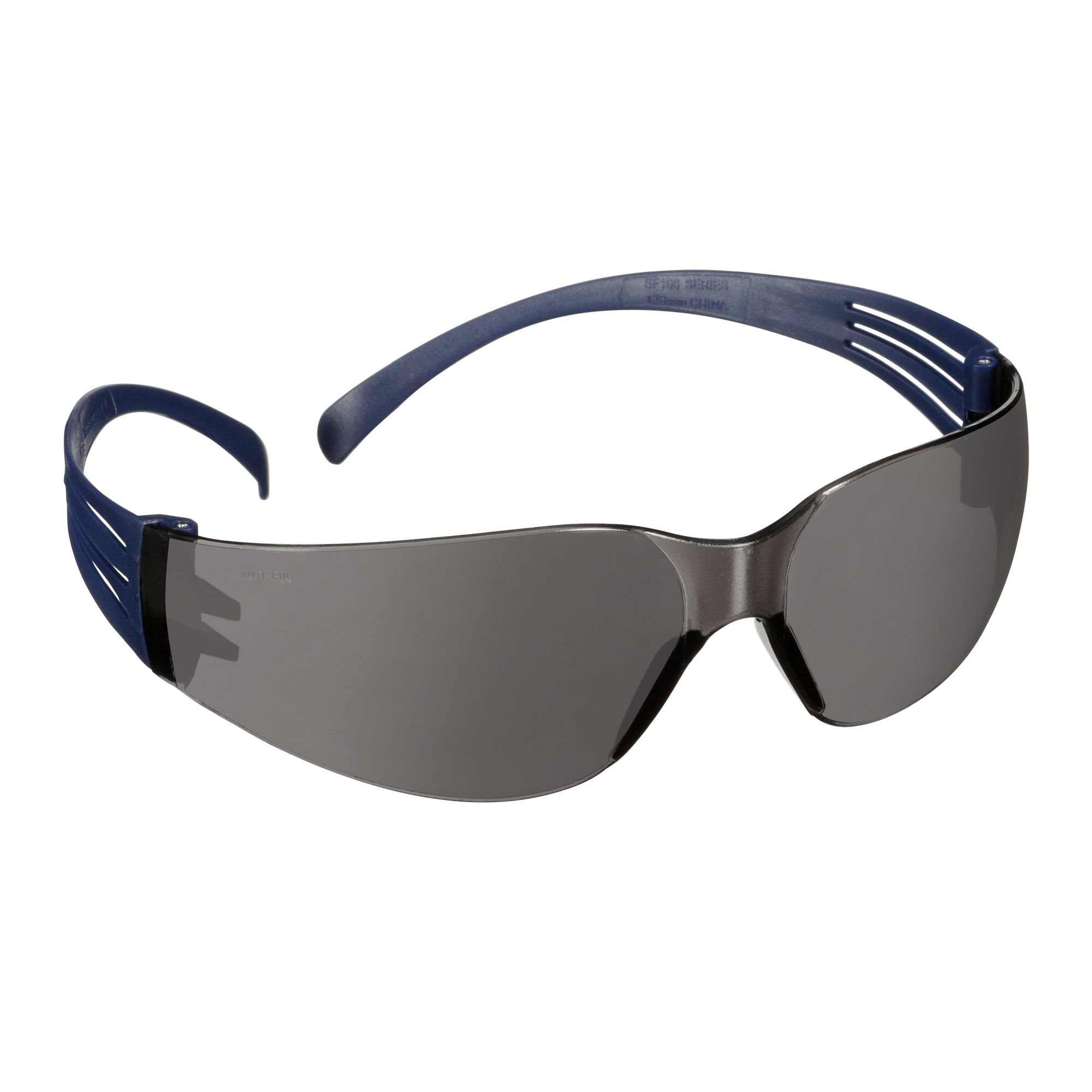 3M™ SecureFit™ 100 Gafas de seguridad, montura azul, recubrimiento antirrayaduras/antiempañante, lente gris, SF102AF-BLU-EU, 20/caja