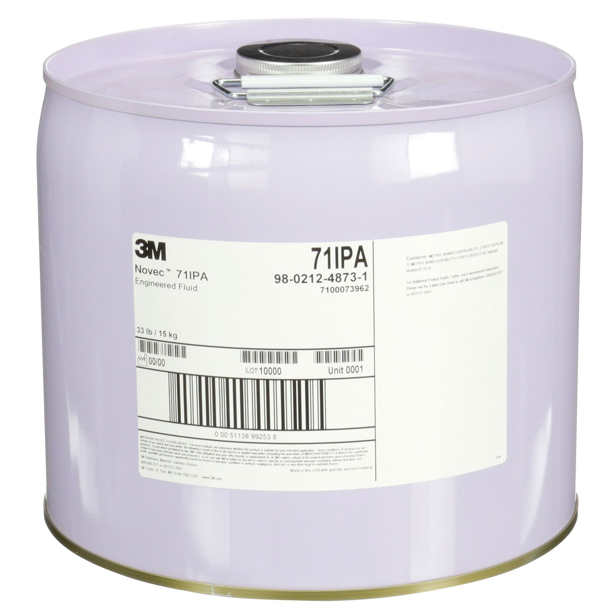 Fluido Especial 3M™ Novec™  71IPA, 15 kg (33 lb)