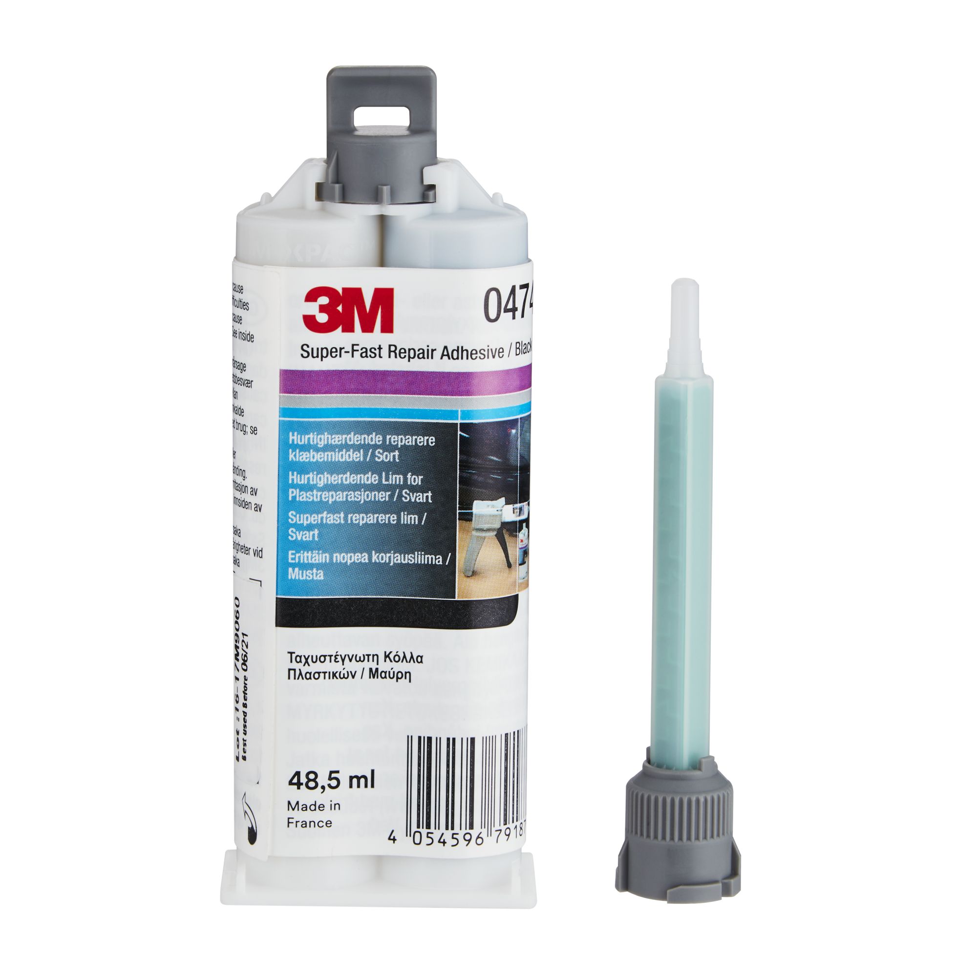 3M™ Adhesivo de reparación ultrarrápido, Negro, 48.5 ml, 04748