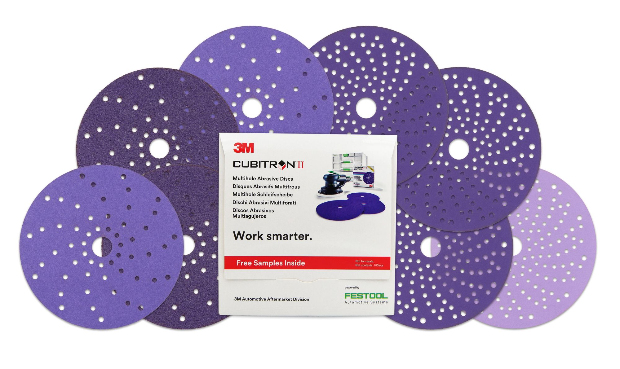 3M™ Cubitron™ II Hookit™ Disco abrasivo 737U, 150mm, Pack de muestras (80+ a 400+), 52020