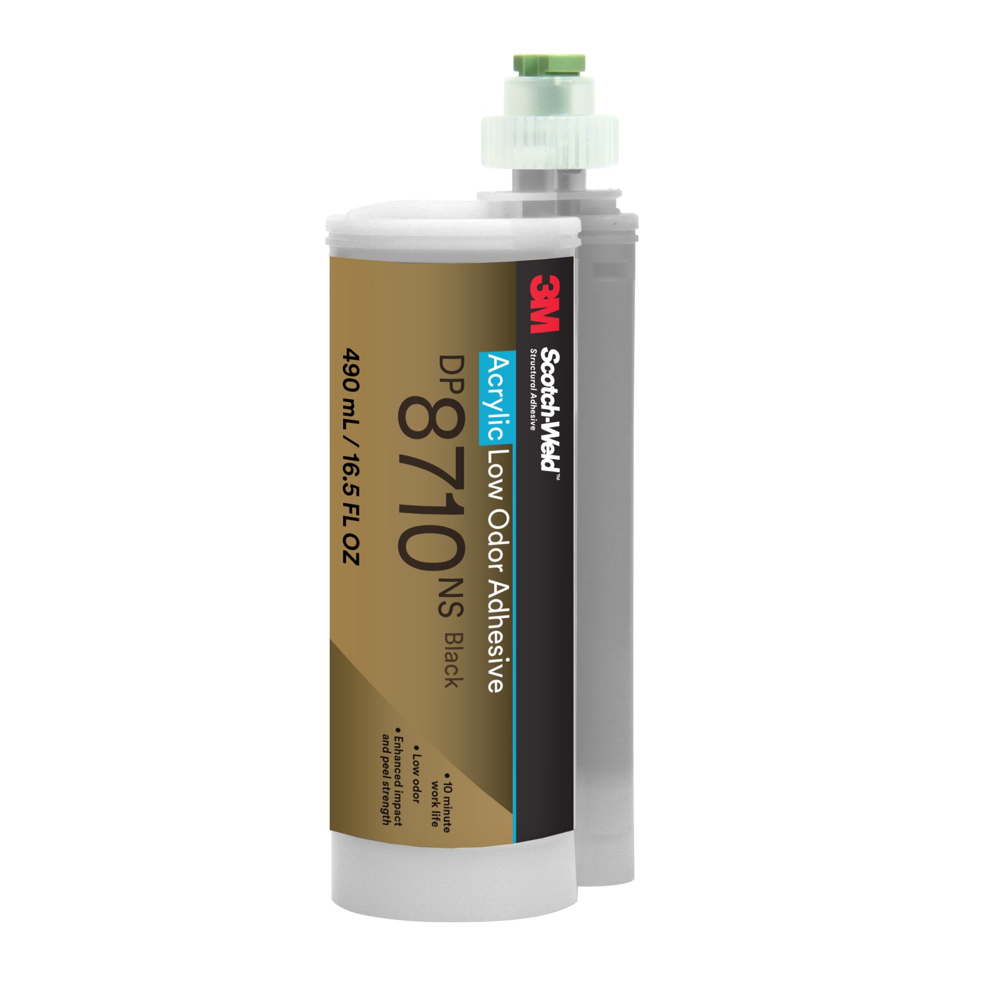 3M™ Scotch-Weld™ Adhesivo Acrílico Bajo olor DP8710NS, Negro, 490 ml