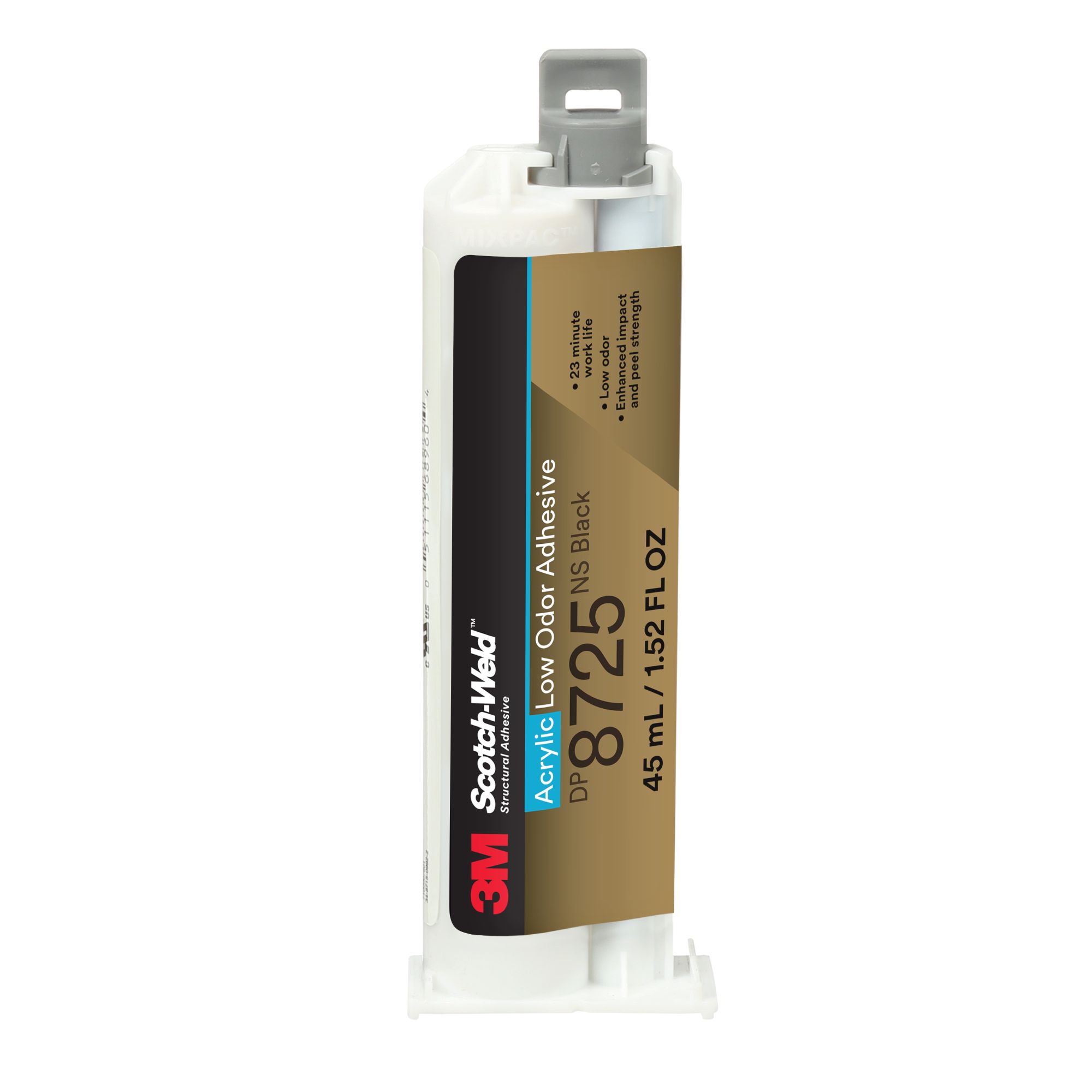 3M™ Scotch-Weld™ Adhesivo Acrílico Bajo olor DP8725NS, Negro, 45 ml