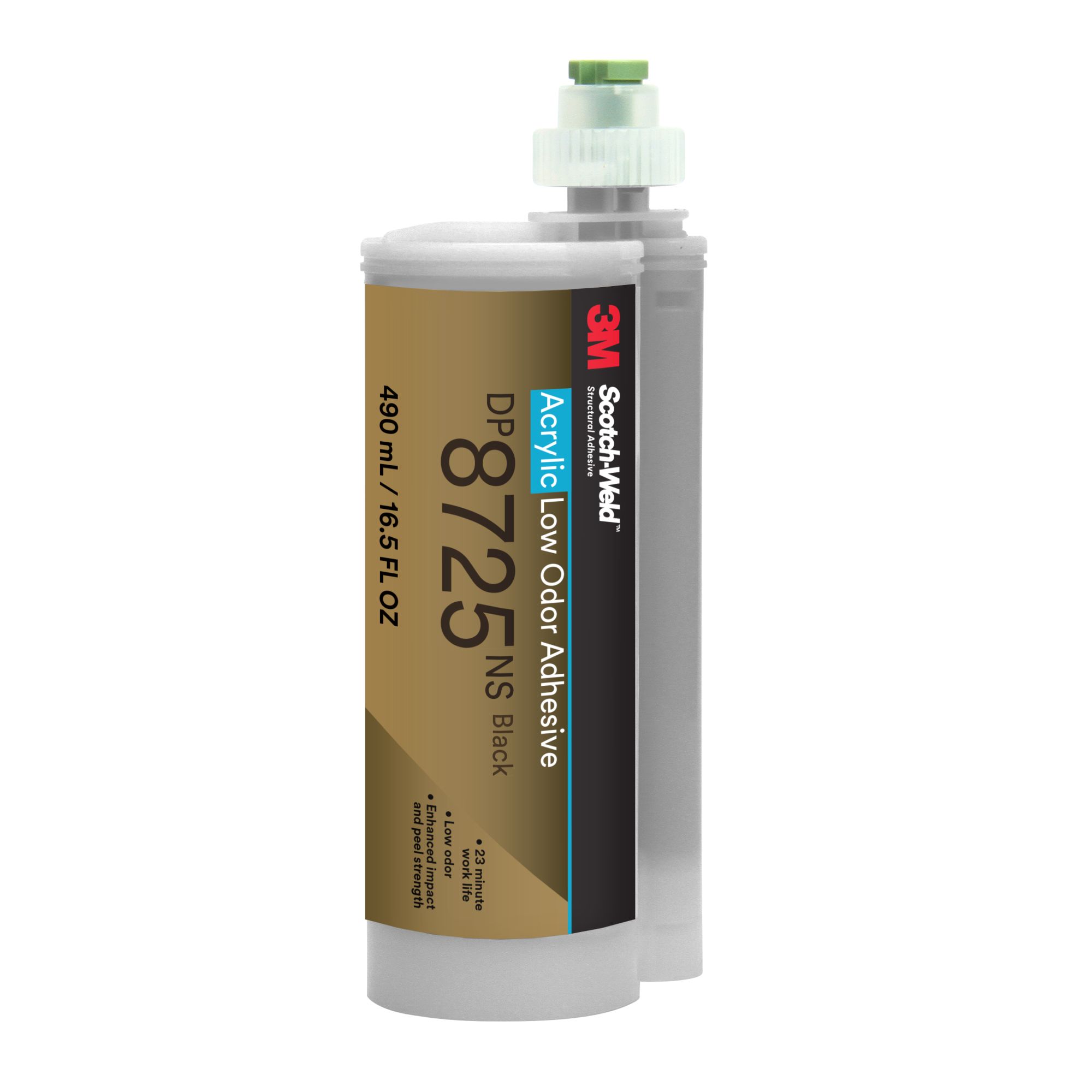 3M™ Scotch-Weld™ Adhesivo Acrílico Bajo olor DP8725NS, Negro, 490 ml