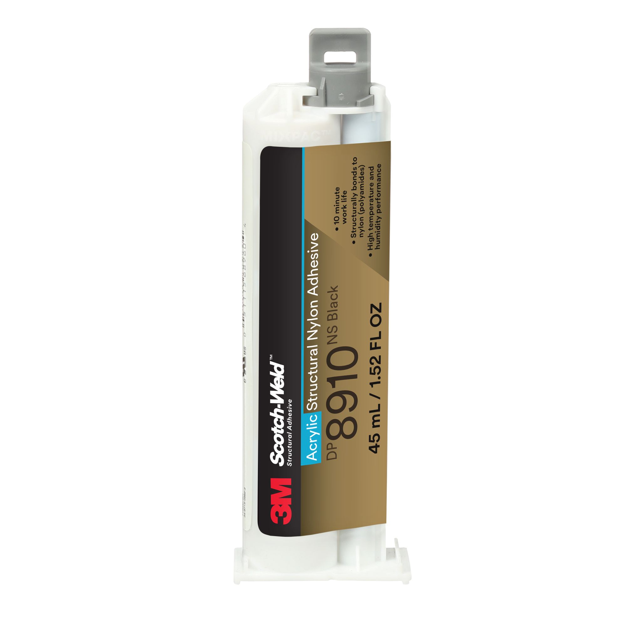 3M™ Scotch-Weld™ Adhesivo Acrílico Nylon DP8910NS, Negro, 45 ml