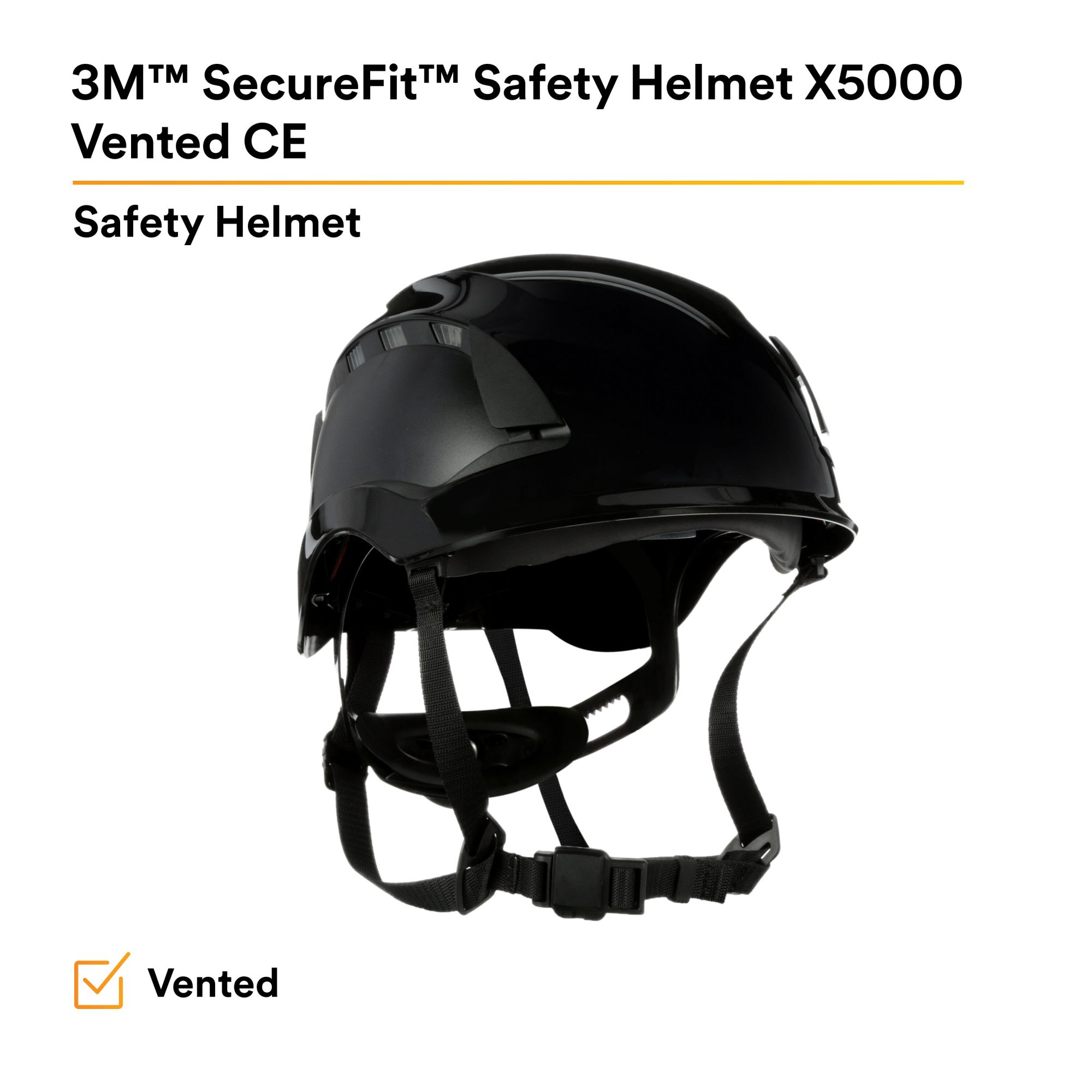 3M™ SecureFit™ X5000 casco de protección, con ventilación, 1000 V, CE, negro, X5012VE-CE
