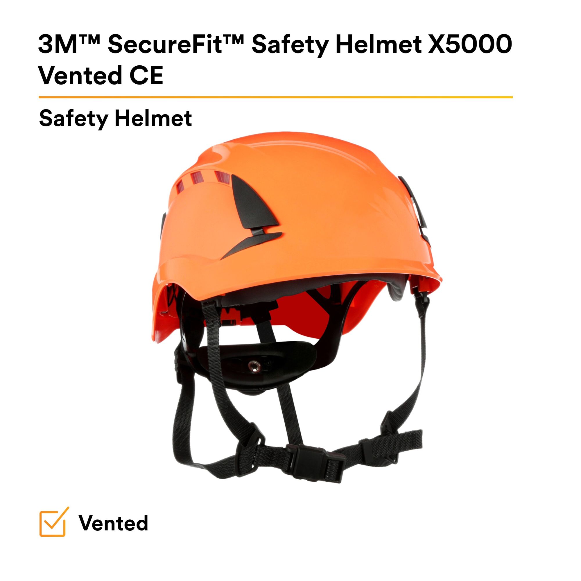 3M™ SecureFit™ X5000 casco de protección, con ventilación, 1000 V, CE, naranja, X5007VE-CE