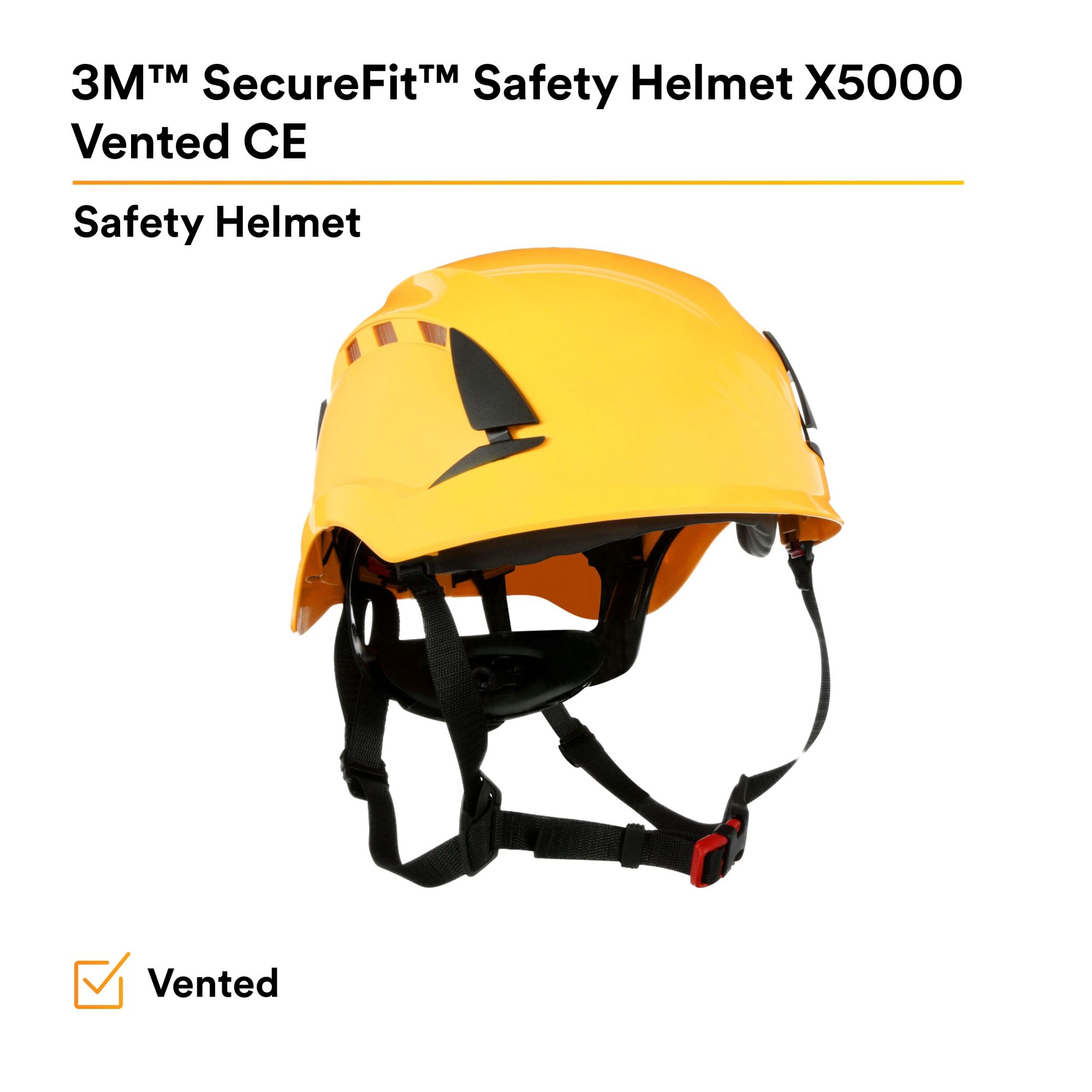 3M™ SecureFit™ X5000 casco de protección, con ventilación, 1000 V, CE, amarillo, X5002VE-CE