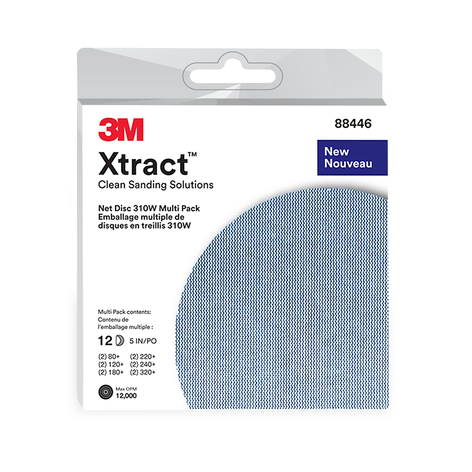 3M Xtract™ Disco de malla 310W, 28966, 2x80+, 2x120+, 2x180+, 2x320+, 125 mm x NH