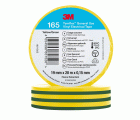 Cinta eléctrica de PVC 3M™ Temflex™ 165, Verde/Amarillo,  19 mm x 20 m