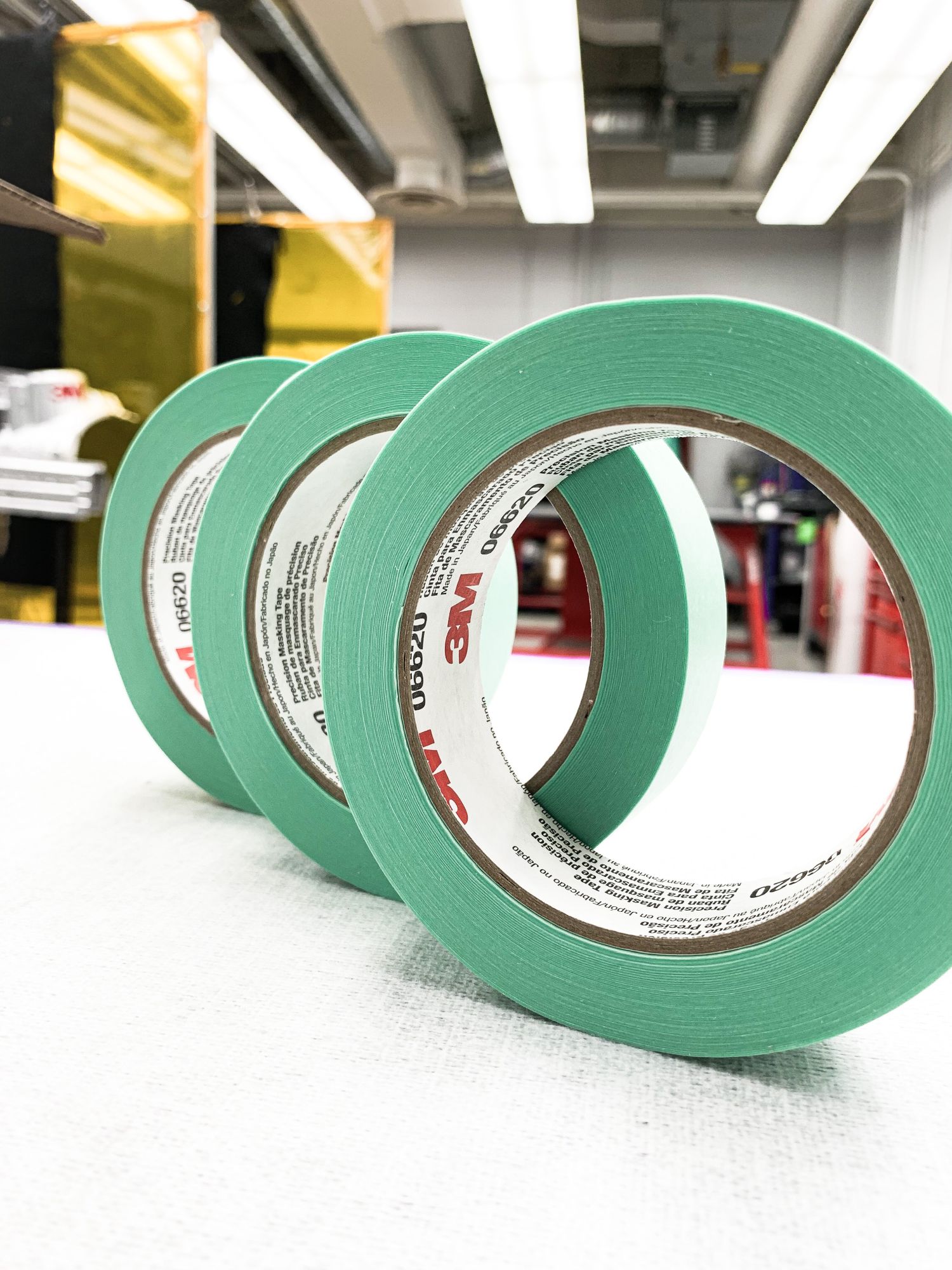 3M™ Cinta de enmascarado de precisión, verde, 6.35 mm x 55 m, 6525