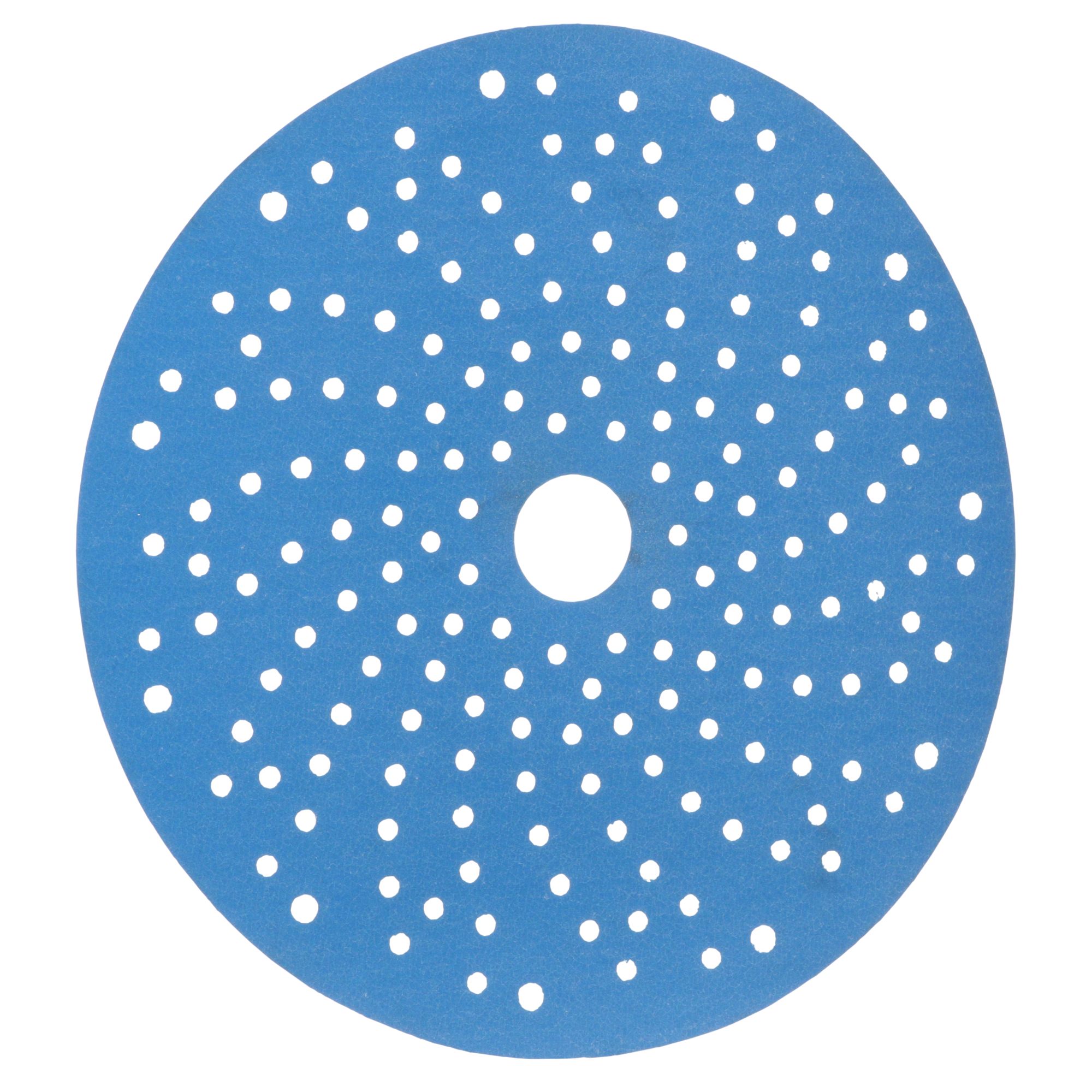 3M™ Hookit™ Disco abrasivo 325U, 150 mm, azul, Multiagujeros, P400, 51381