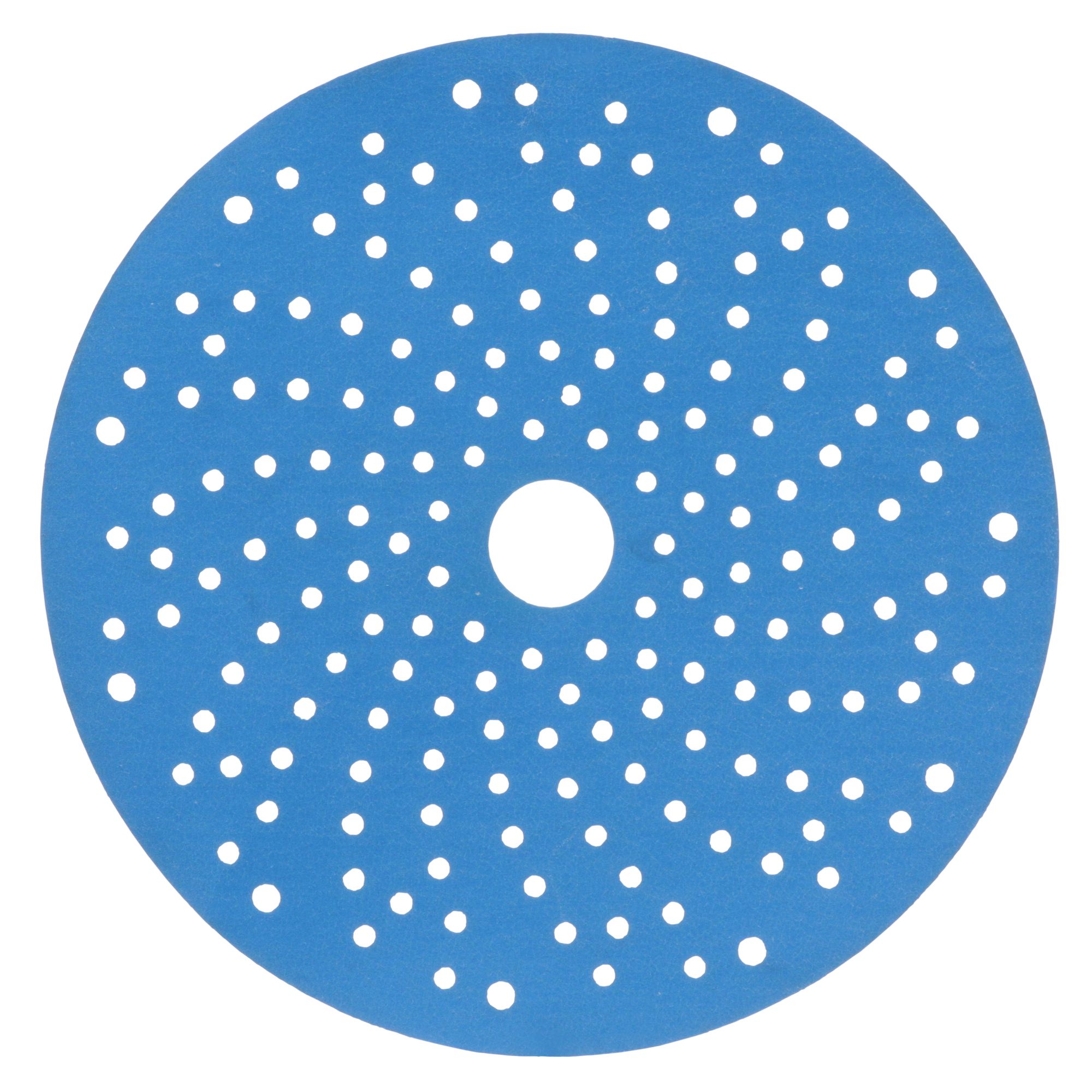3M™ Hookit™ Disco abrasivo 325U, 150 mm, azul, Multiagujeros, P500, 51382