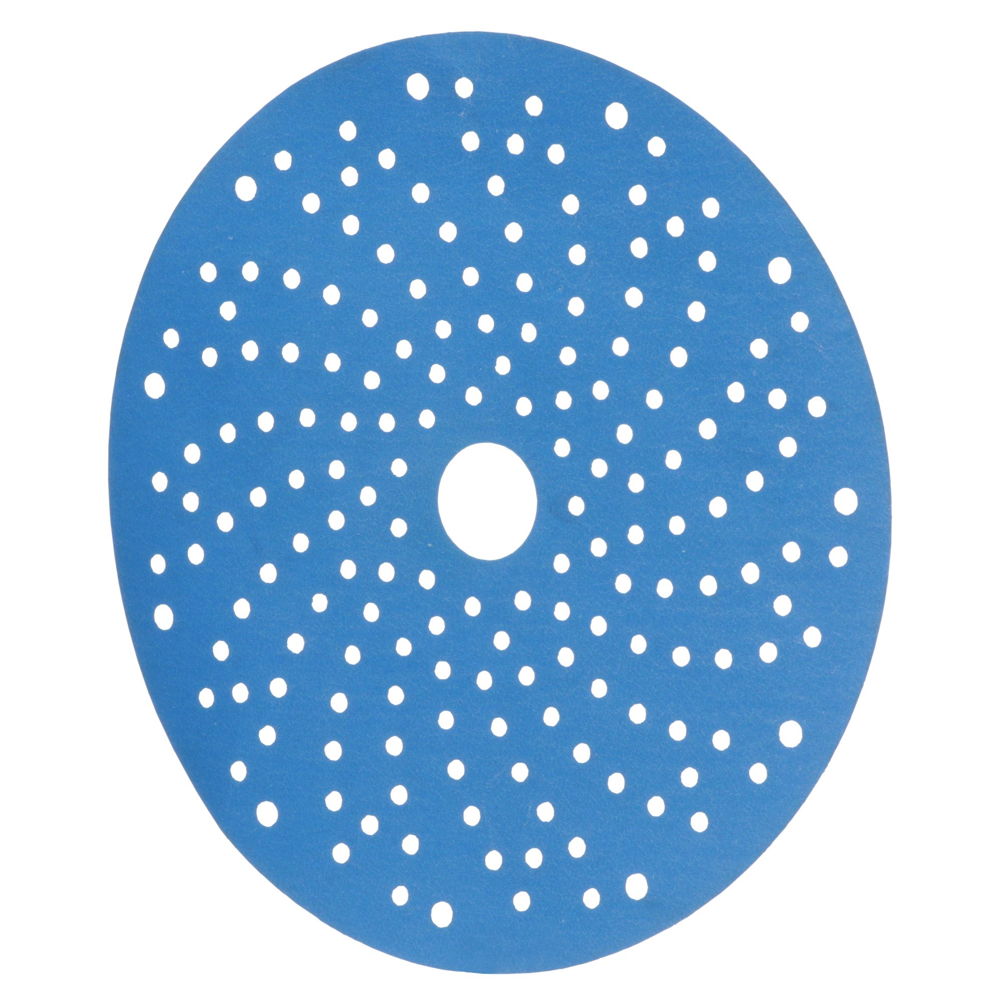 3M™ Hookit™ Disco abrasivo 325U, 150 mm, azul, Multiagujeros, P500, 51382