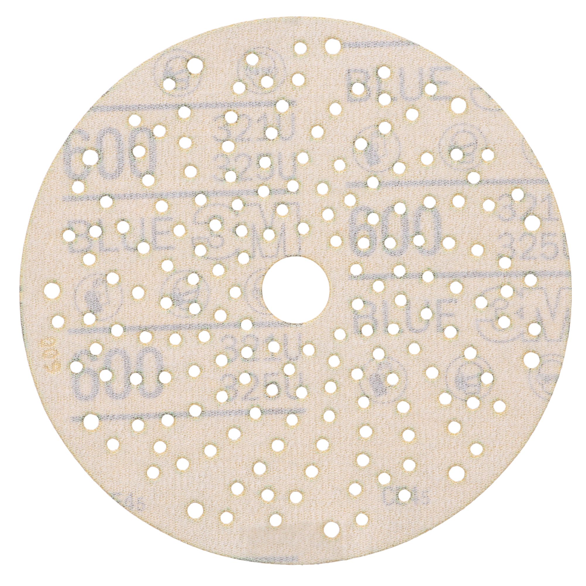3M™ Hookit™ Disco abrasivo 325U, 150 mm, azul, Multiagujeros, P600, 51383