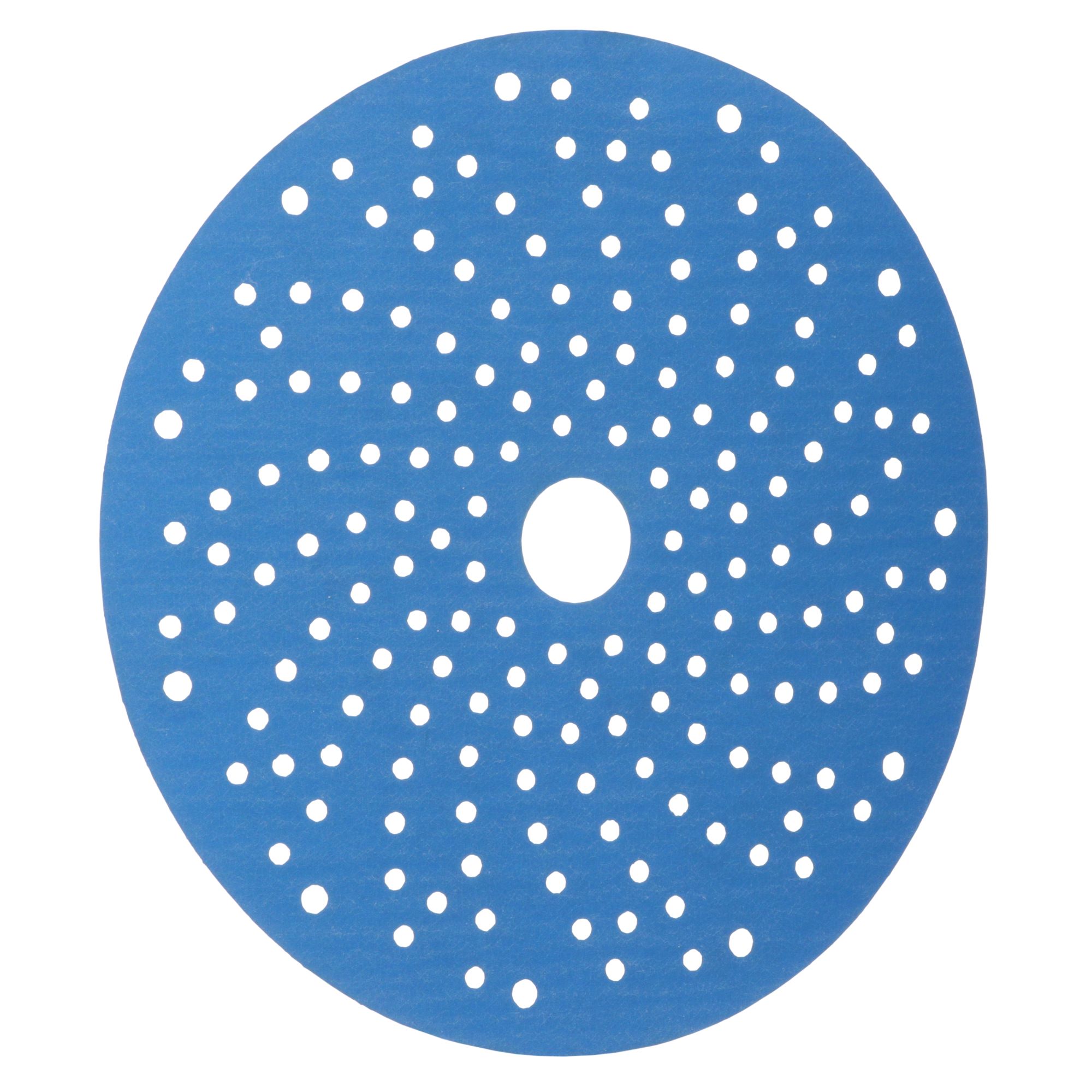 3M™ Hookit™ Disco abrasivo 325U, 150 mm, azul, Multiagujeros, P600, 51383