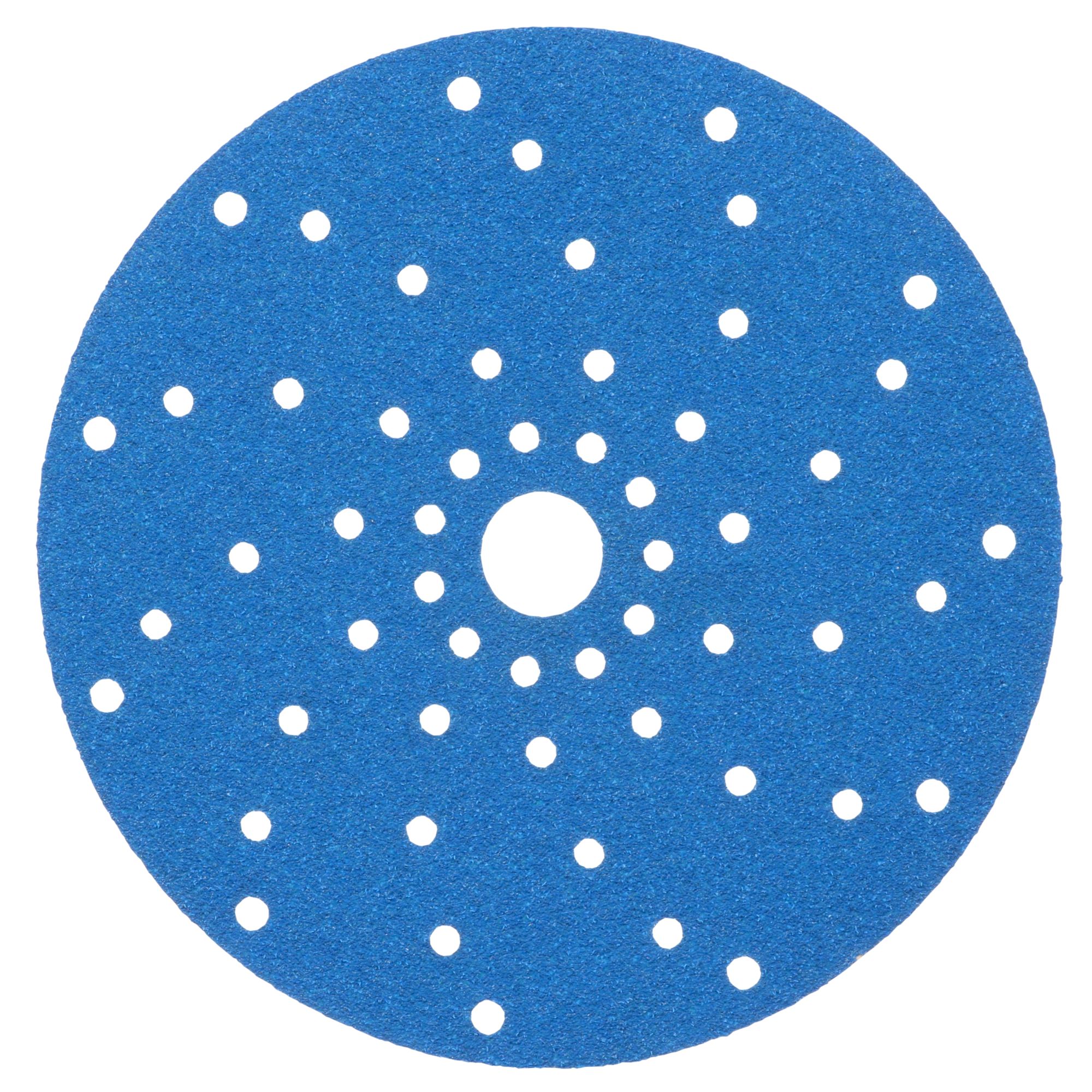 3M™ Hookit™ Disco abrasivo 325U, 150 mm, azul, Multiagujeros, P80, 51371