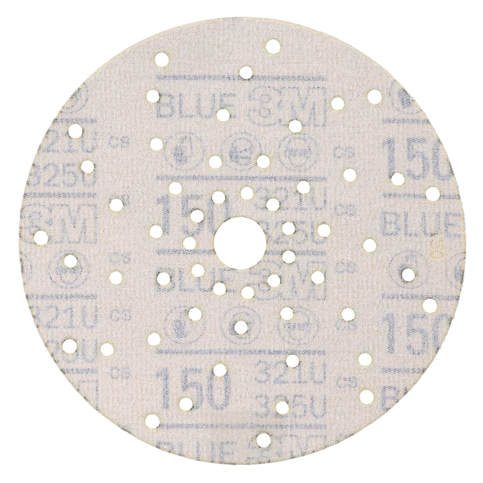 3M™ Hookit™ Disco abrasivo 325U, 150 mm, azul, Multiagujeros, P150, 51374