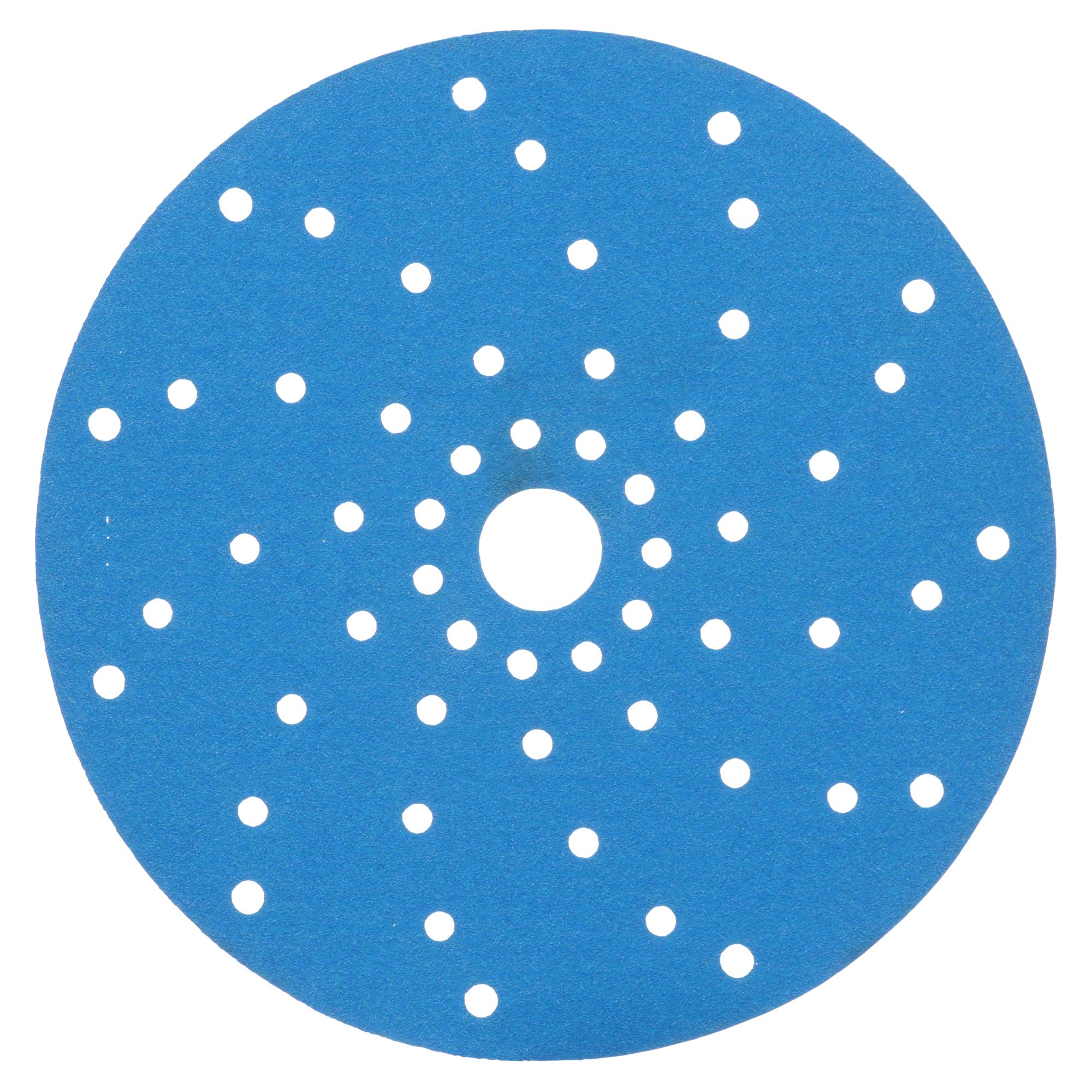 3M™ Hookit™ Disco abrasivo 325U, 150 mm, azul, Multiagujeros, P180, 51375