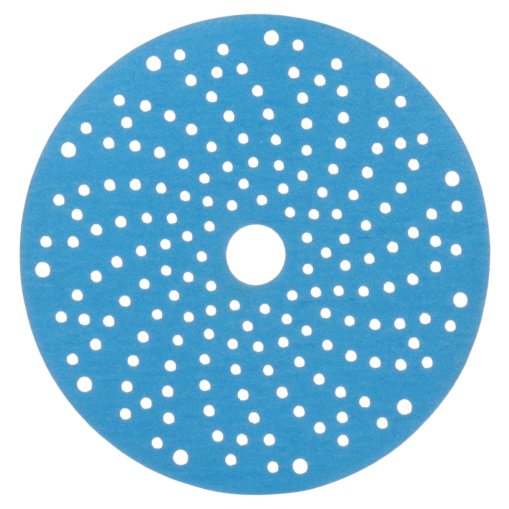 3M™ Hookit™ Disco abrasivo 325U, 150 mm, azul, Multiagujeros, P220, 51376