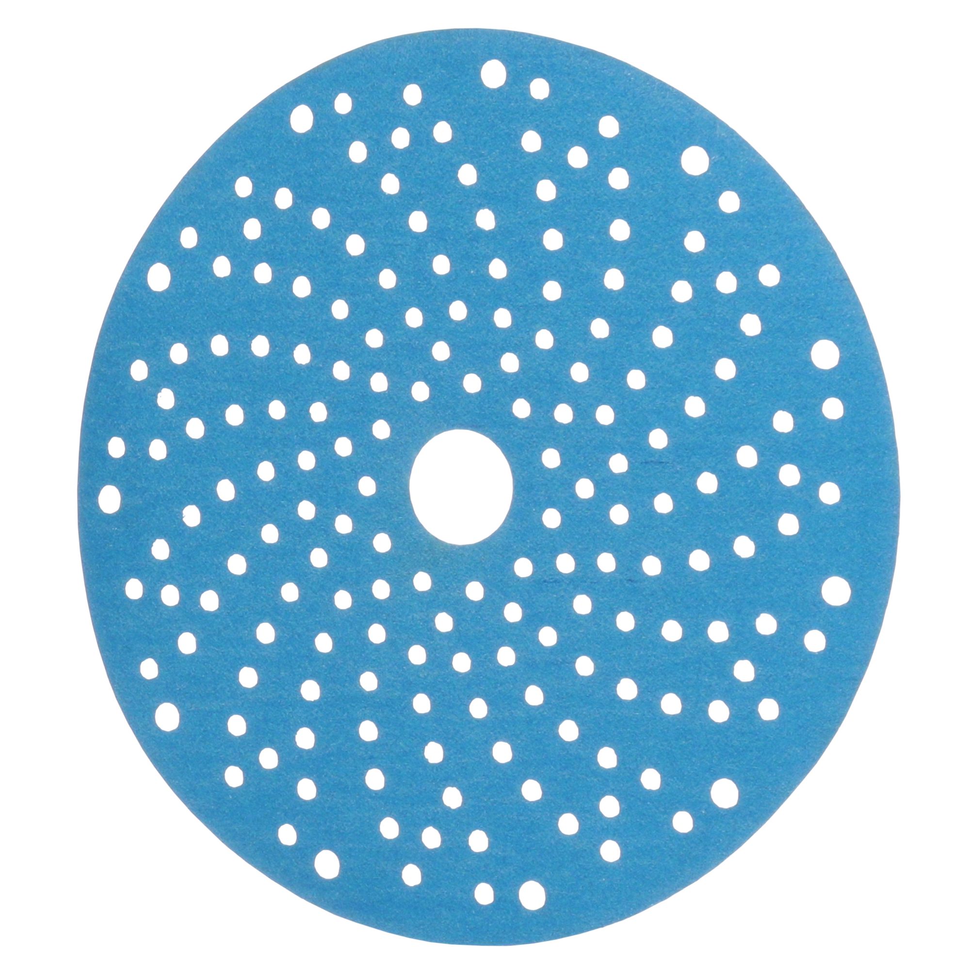 3M™ Hookit™ Disco abrasivo 325U, 150 mm, azul, Multiagujeros, P220, 51376