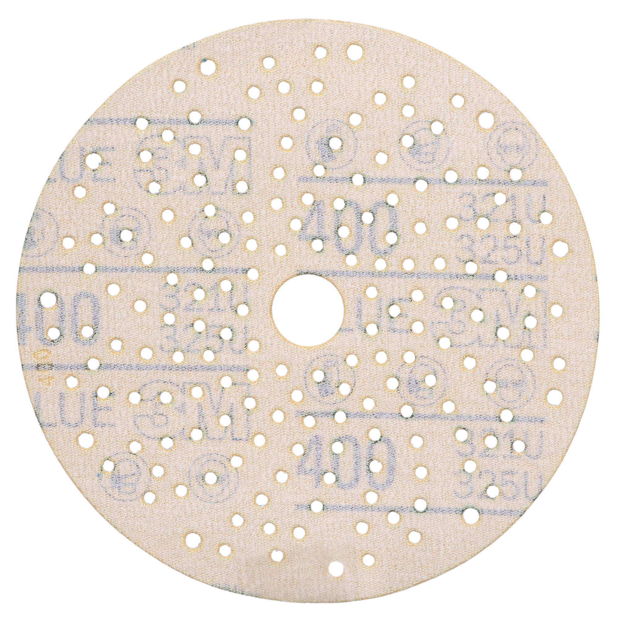 3M™ Hookit™ Disco abrasivo 325U, 150 mm, azul, Multiagujeros, P400, 51381