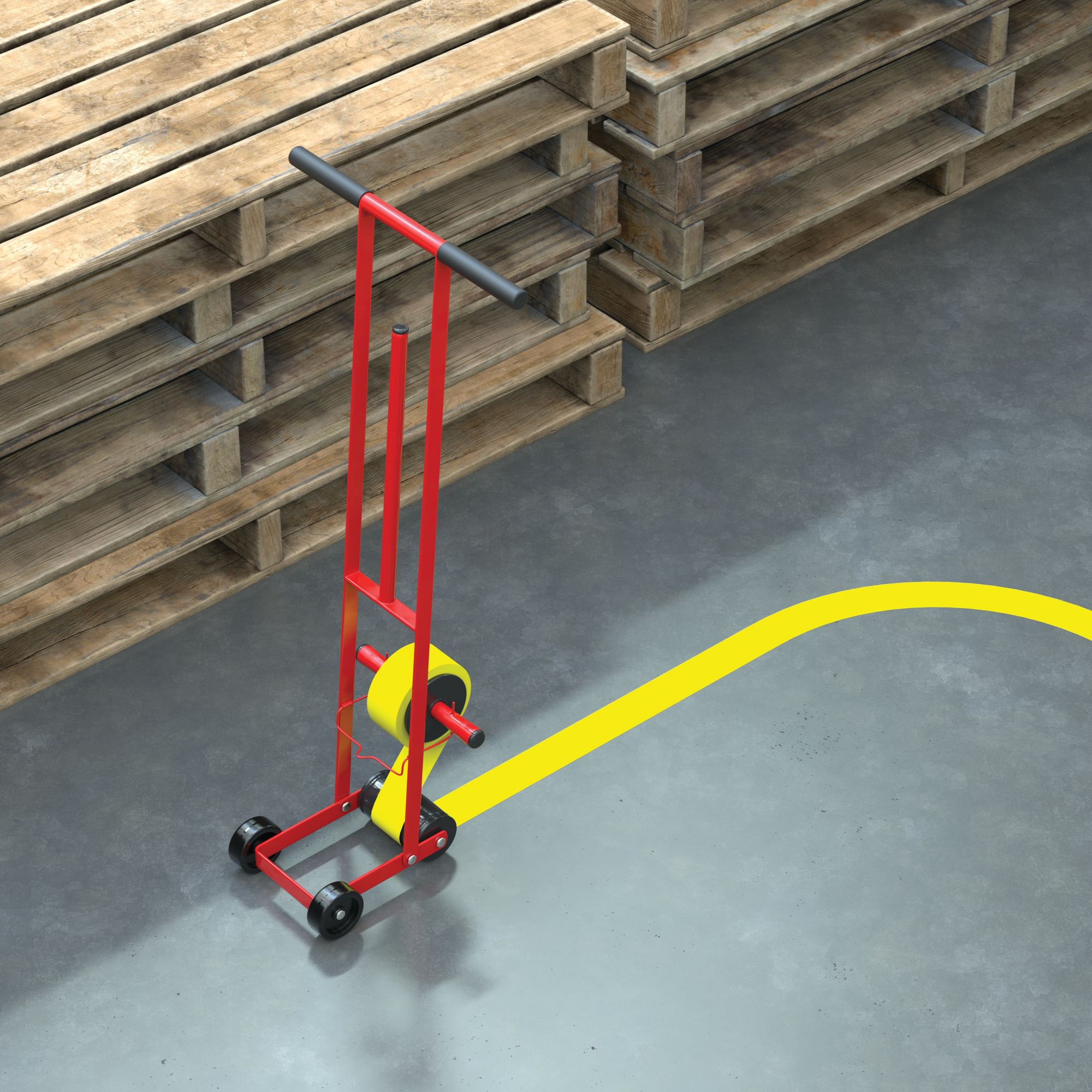 3M™ Fita de Marcação de Piso de Alto Desempenho 971, Vermelha, 50 mm x 33 m, 17 mil, 6 Rolos/Caixa, Embalagem individual