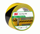 3M™ Cinta de Vinilo con Franjas de Seguridad 766, Amarillo/Negra, 50 mm x 33 m, 12 Rollos, Envuelto individualmente Empaquetado convenientemente